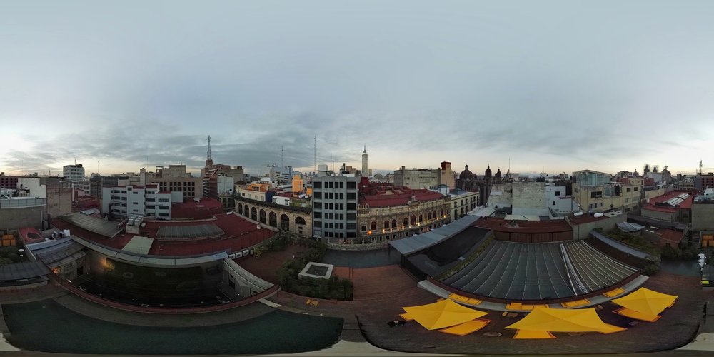 Hotel Downtown Mexico Rooftop Moonset/Sunrise#© TWT LLC