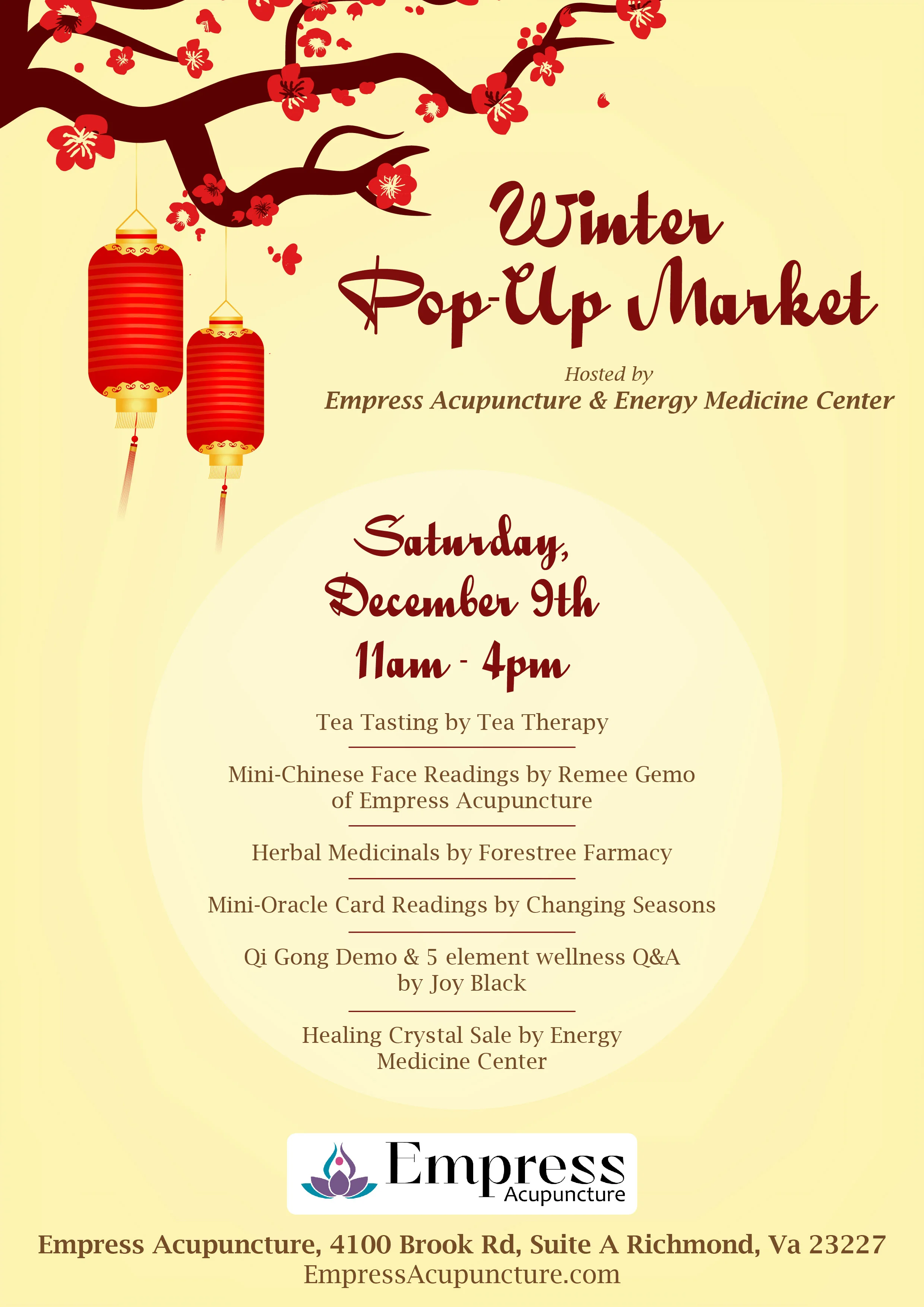 The Winter Pop Up Market at Empress Acupuncture