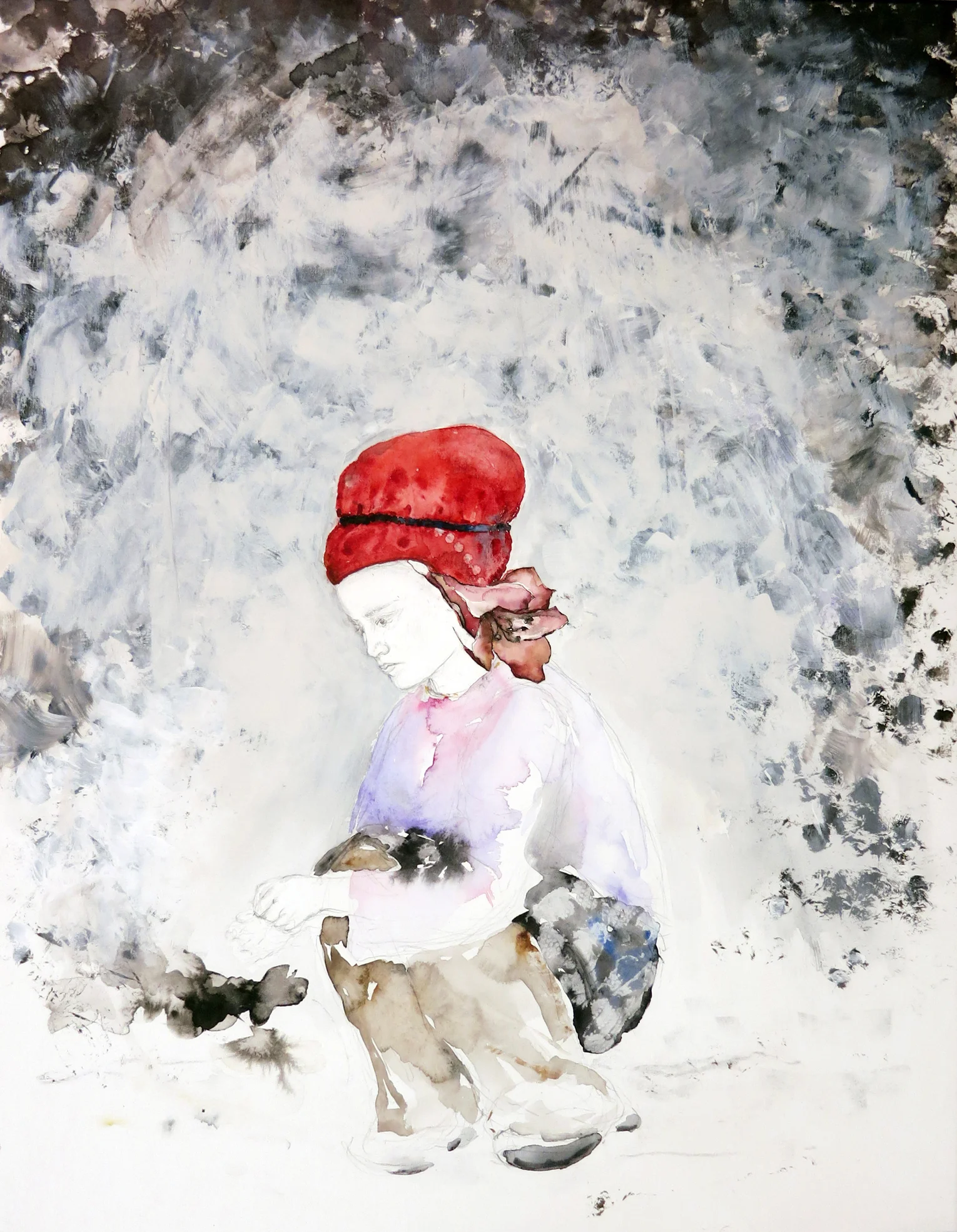 Ohne Titel, 2014, Mischtechnik auf Papier, 65 x 50 cm