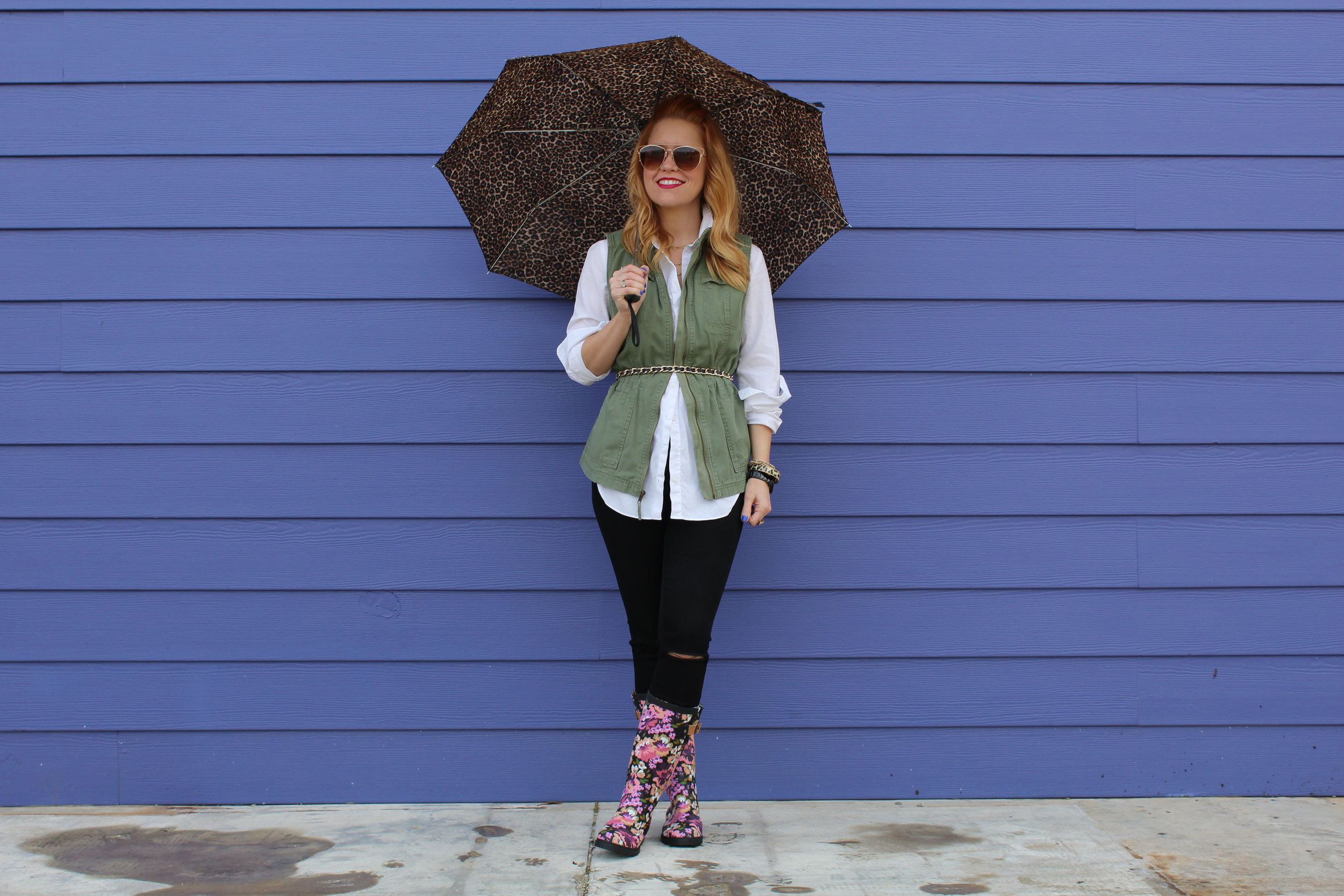 chooka floral rain boots