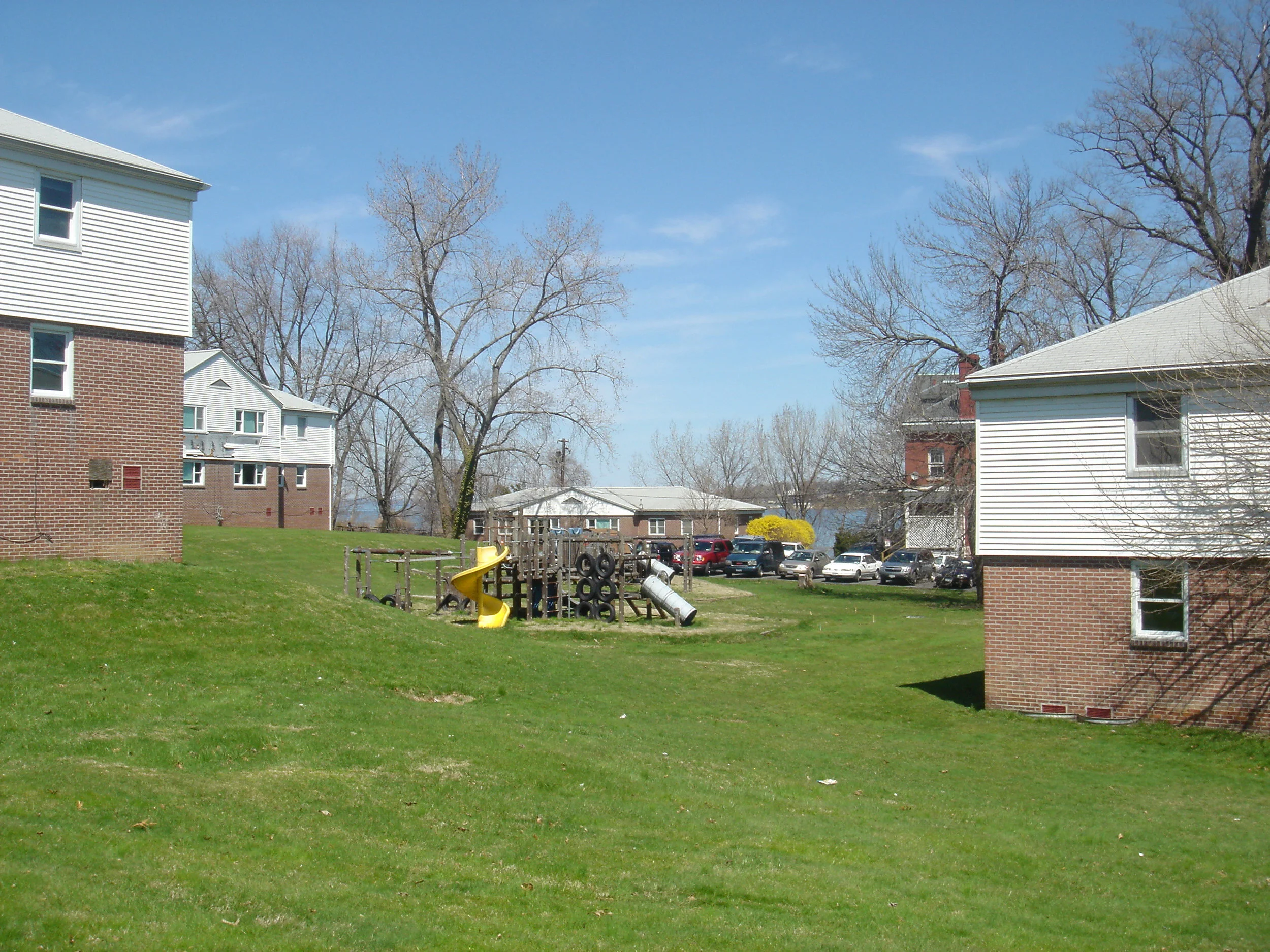 BEFORE The design, construction, and permitting of the new park involved the demolition of 19 building -army housing built in 1959.