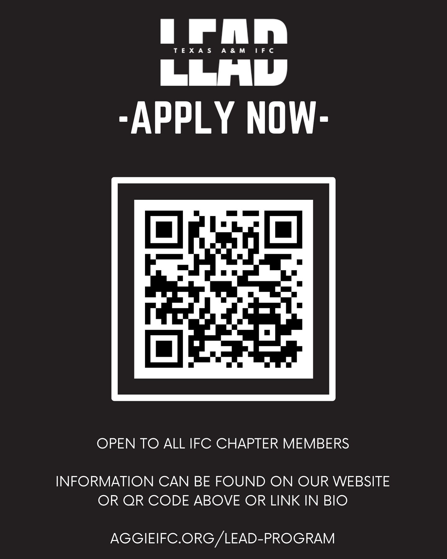 We are extremely excited to announce that the application for the Spring 2024 LEAD Program is now open!! This is one of the premiere, competitive programs at Texas A&amp;M which allow you to network, gain valuable leadership experience, and grow your