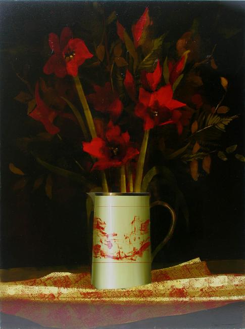 Amaryllis in Ceramic Vase