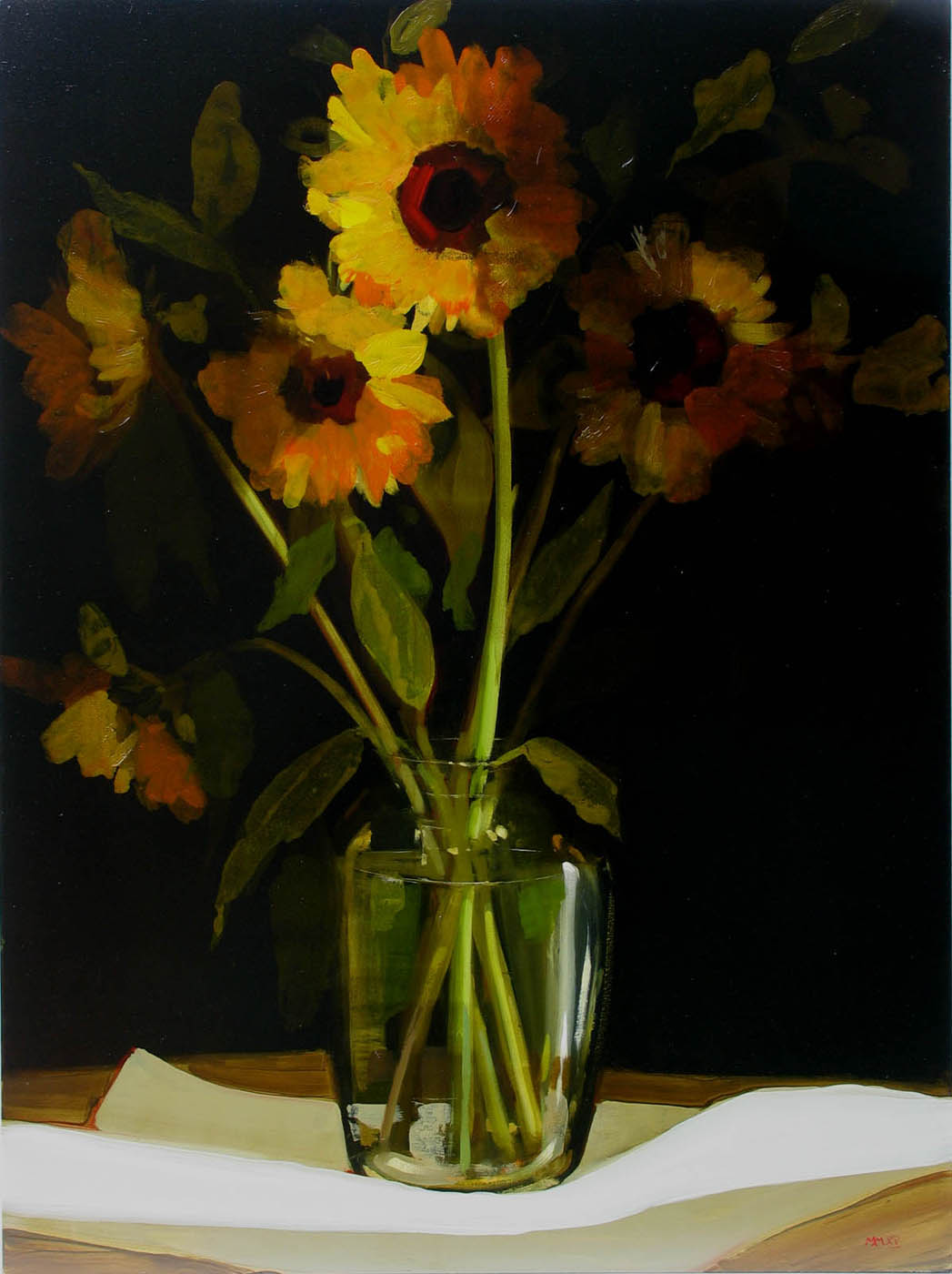 Sunflowers in a Glass Vase