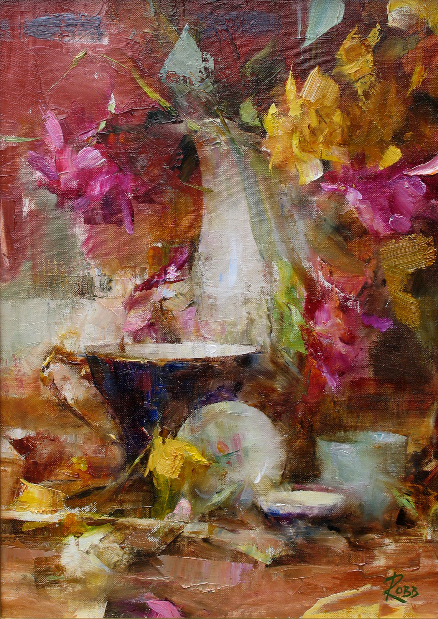 Roses and Blue Teacup