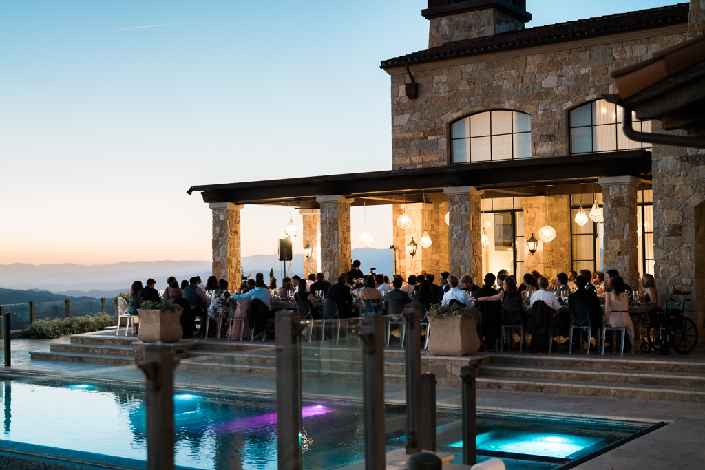 Malibu Sunset Wedding Reception at Hilltop Vineyard 