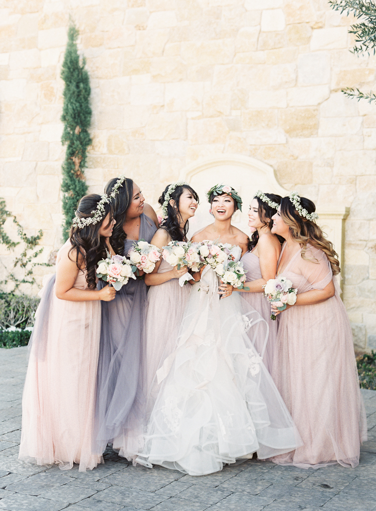 Jenny Yoo Bridesmaids Dresses in a Group Laughing