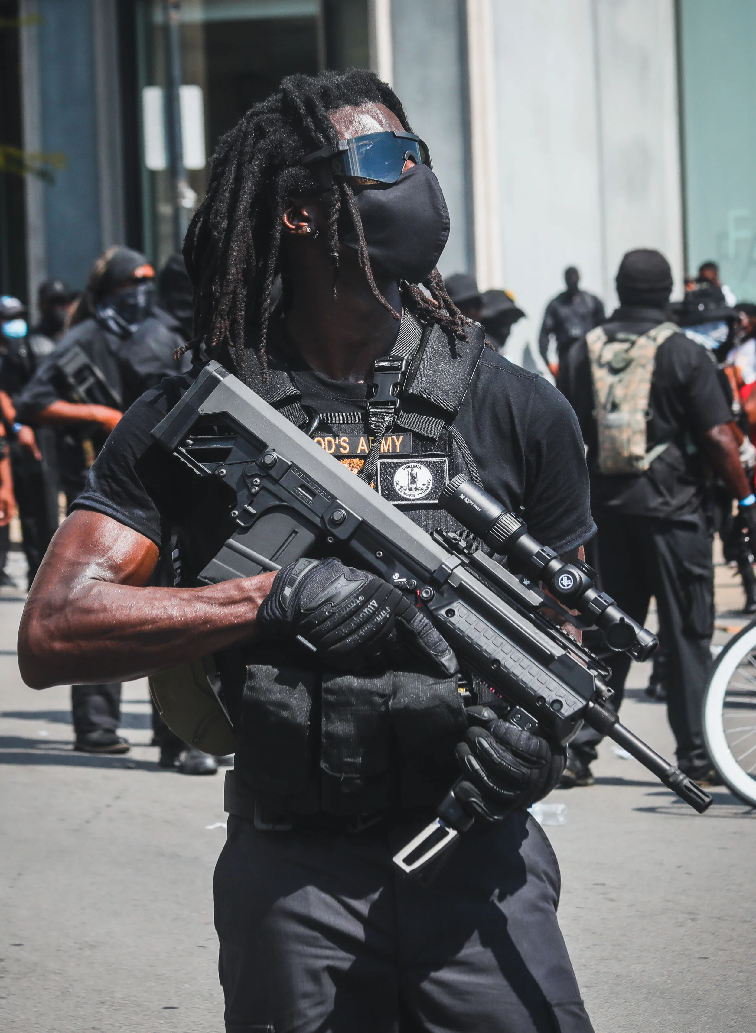 NFAC member poses during rally in downtown Louisville (Copy)
