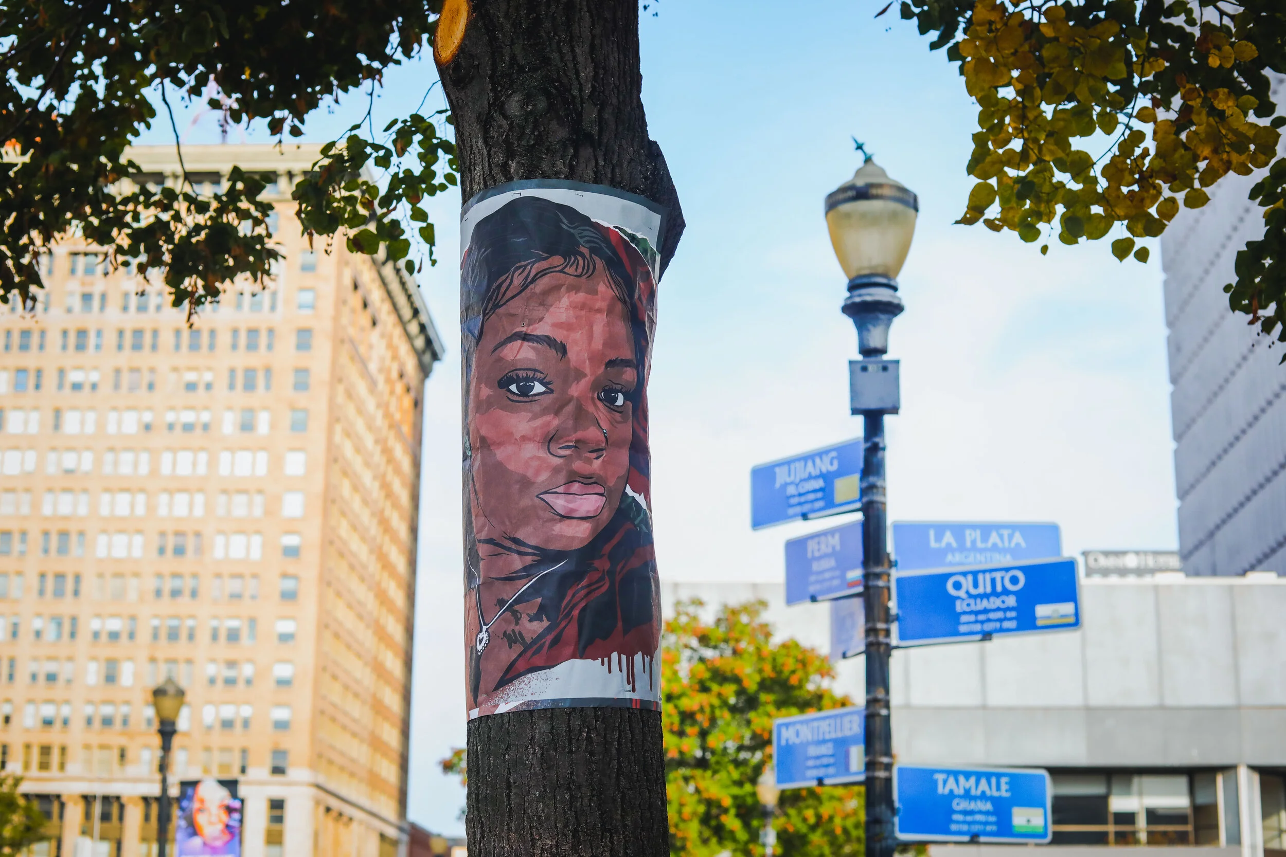 Breonna Taylor Banner as seen in Inner Justice Square Park - Louisville, KY  (Copy)