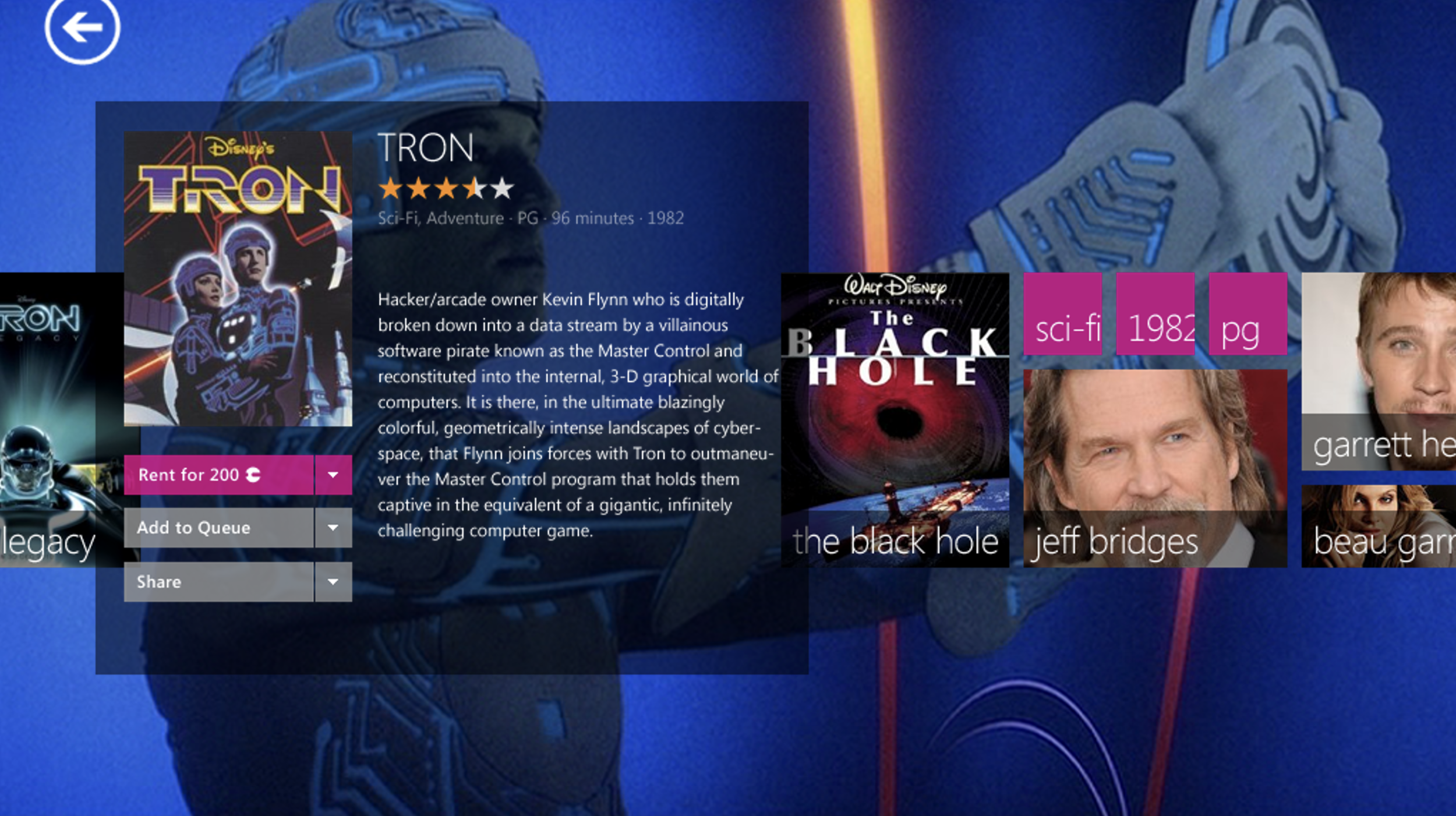  Xbox for Windows 8 filmmaker browsing prototype 
