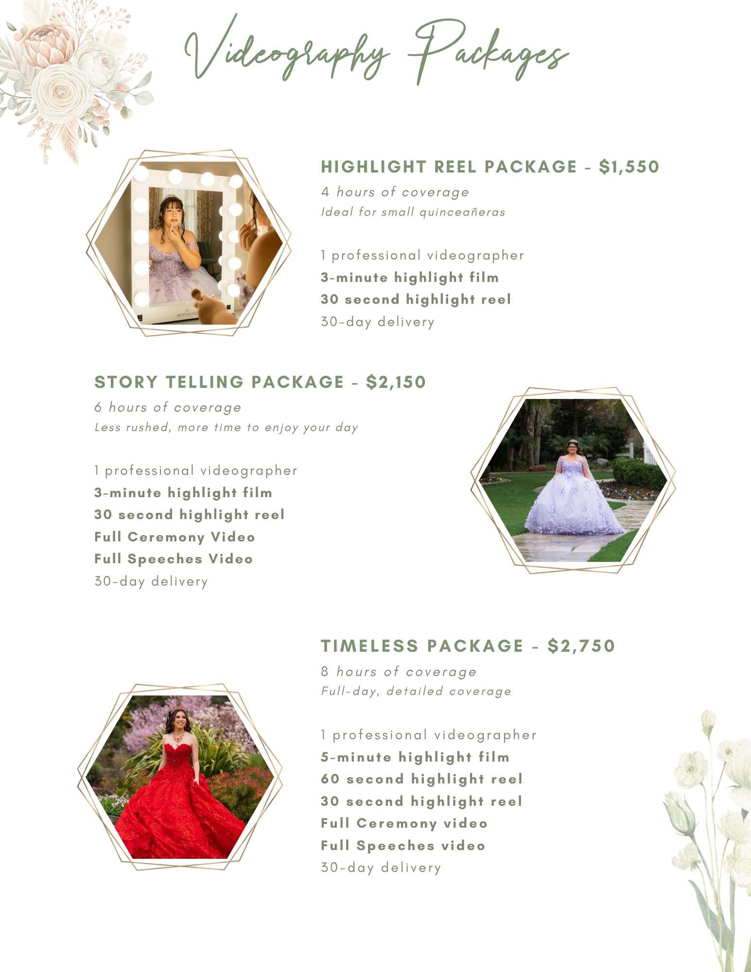 Ventura County Quinceañera Videography Packages and Highlight Films | Amori Photography