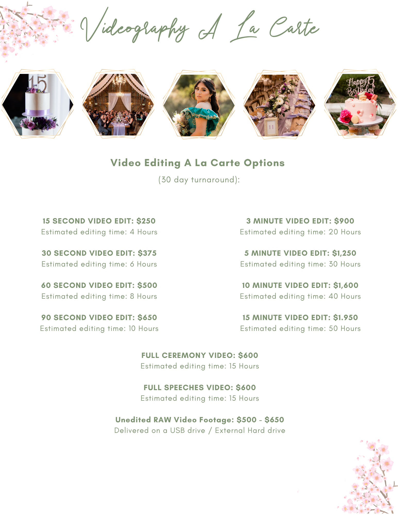 Quinceañera Video Editing and À La Carte Videography Options | Ventura County