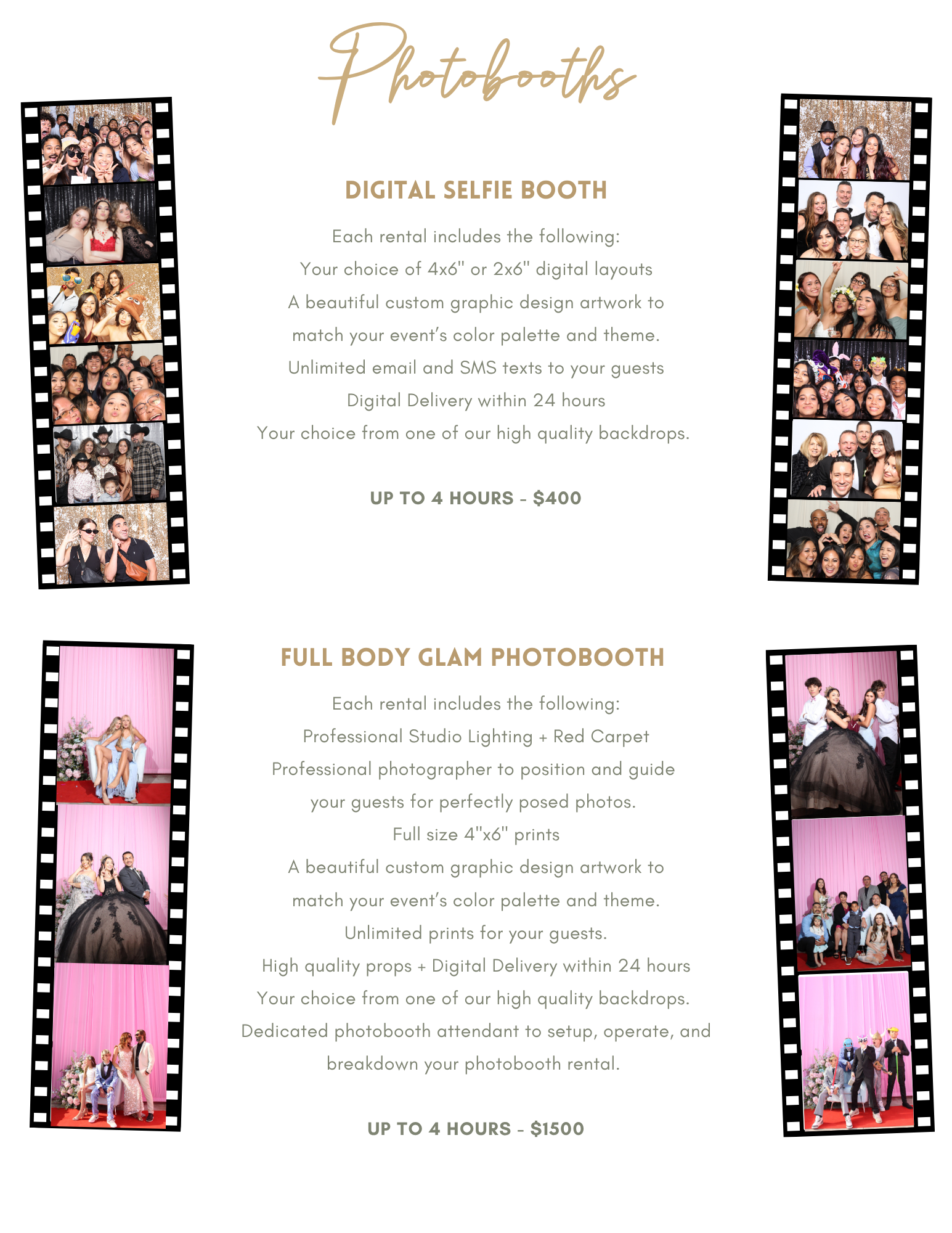 Quinceañera Digital Selfie Booth and Full-Body Glam Photobooth Rentals | Ventura County