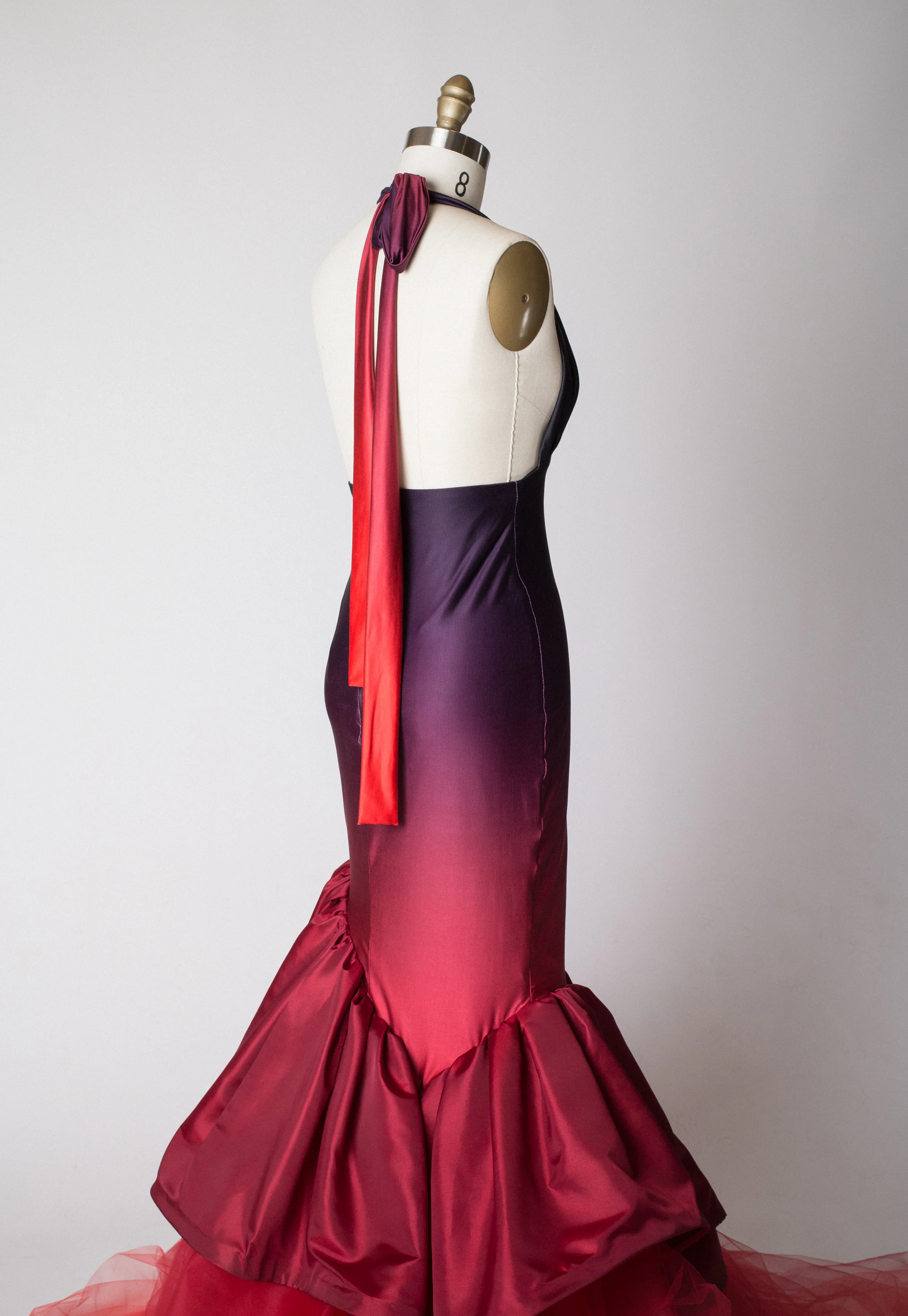 Red and purple gown. Original KYRA Unfltd design. Photographer: Clinton D. Elliott
