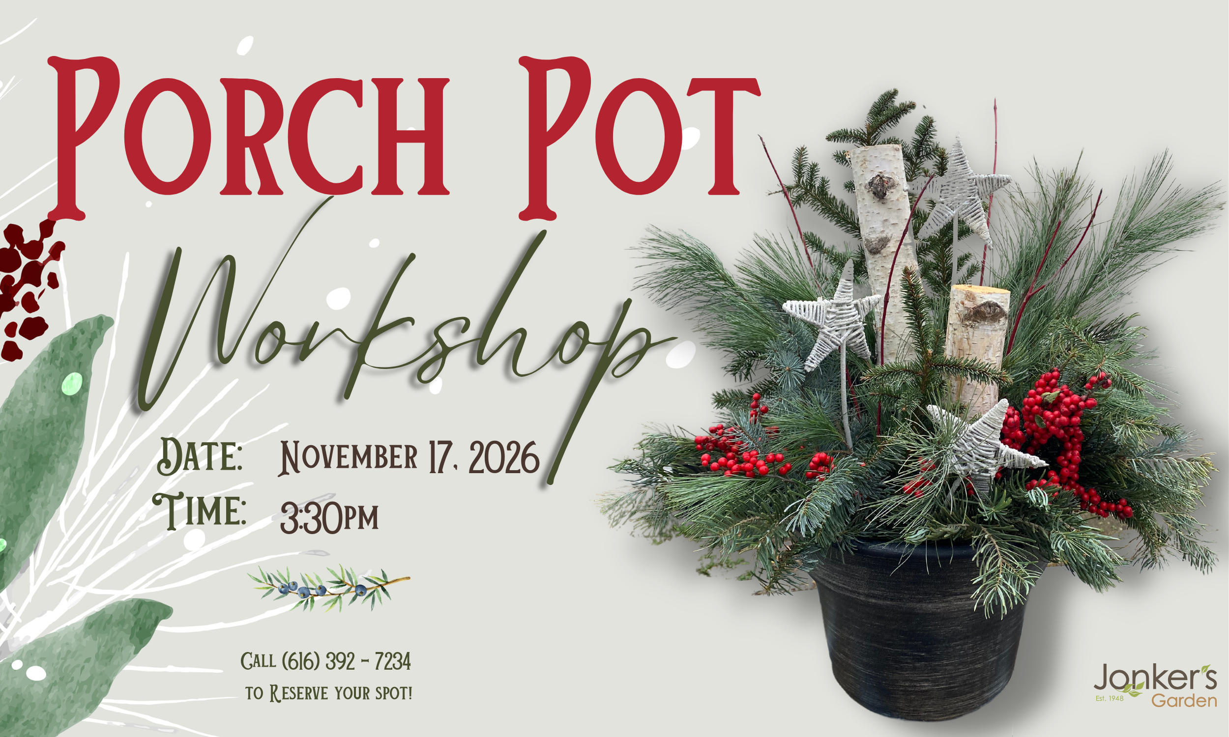 Holiday Porch Pot Workshop