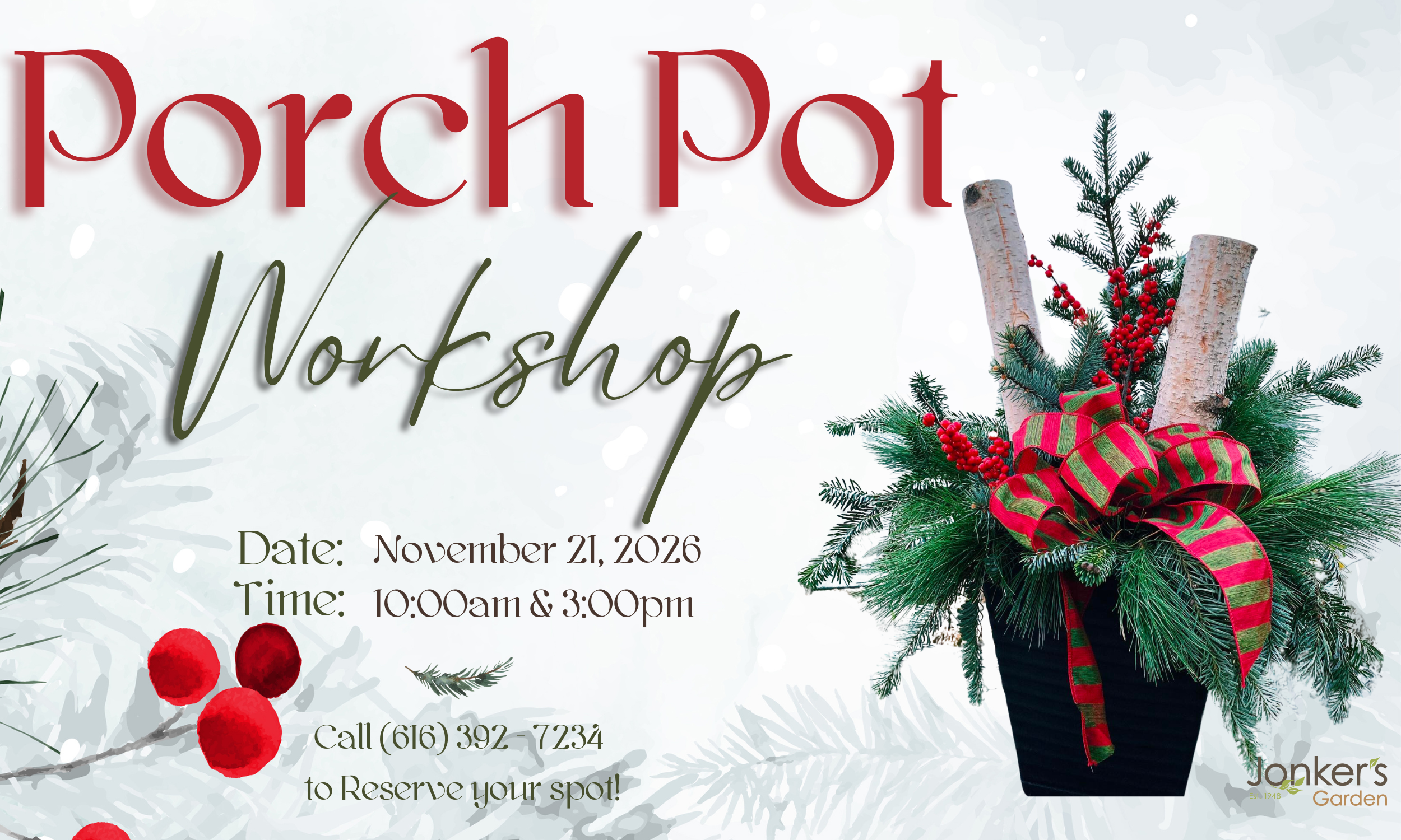 Holiday Porch Pot Workshop