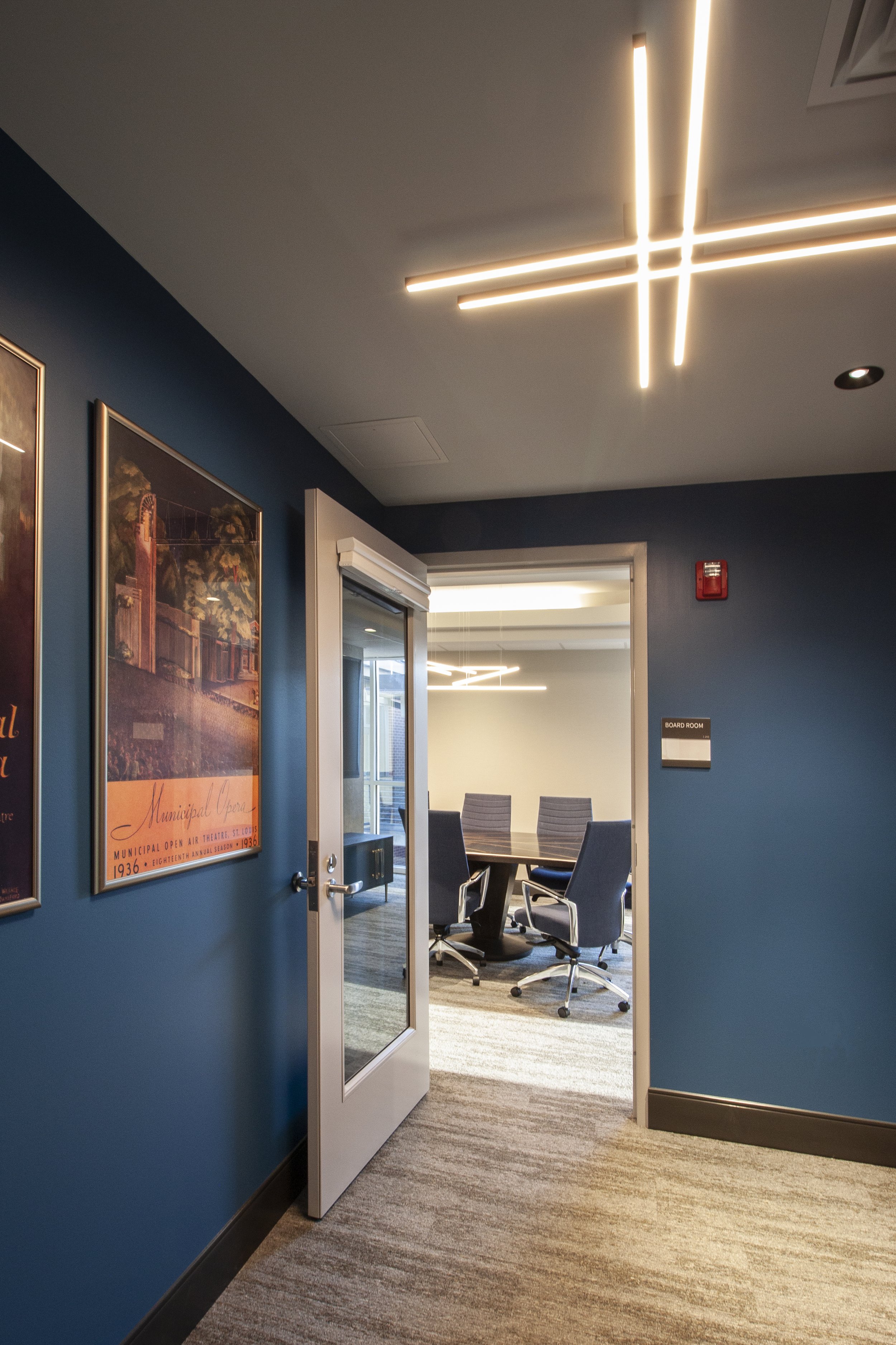  hallway of renovated offices of historic building 