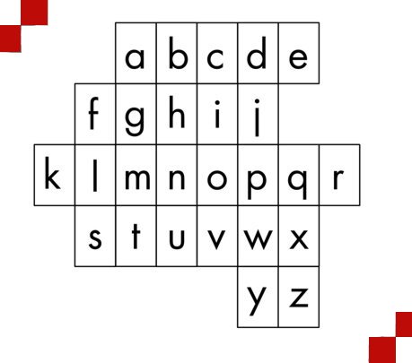   How it works   We use a unique alphabet system to create individual pixel shapes for each employee’s name. 