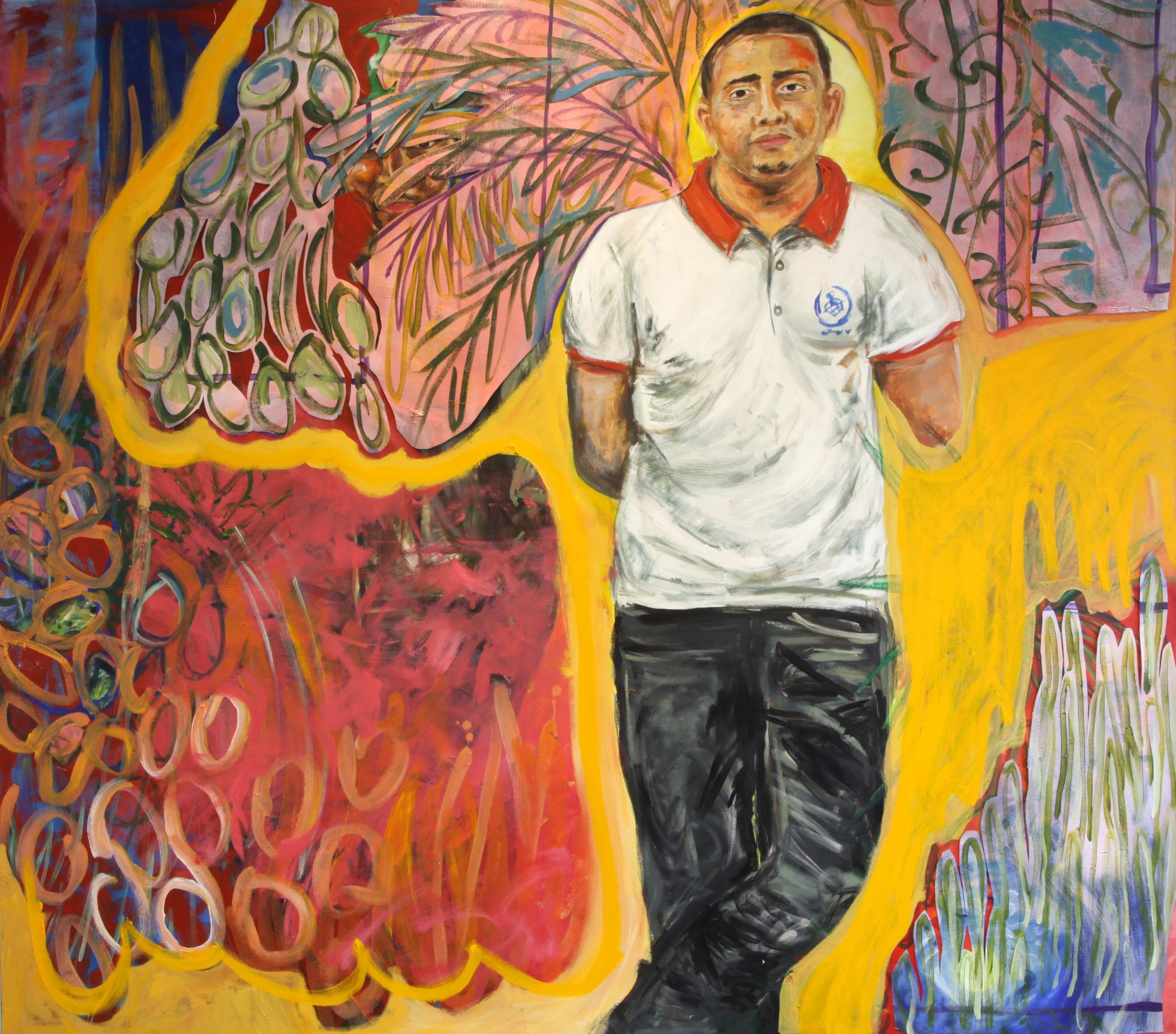'Back to Cali' by Gabriella Sonabend, 150cm x 170cm, Acrylic, and Oil on canvas.