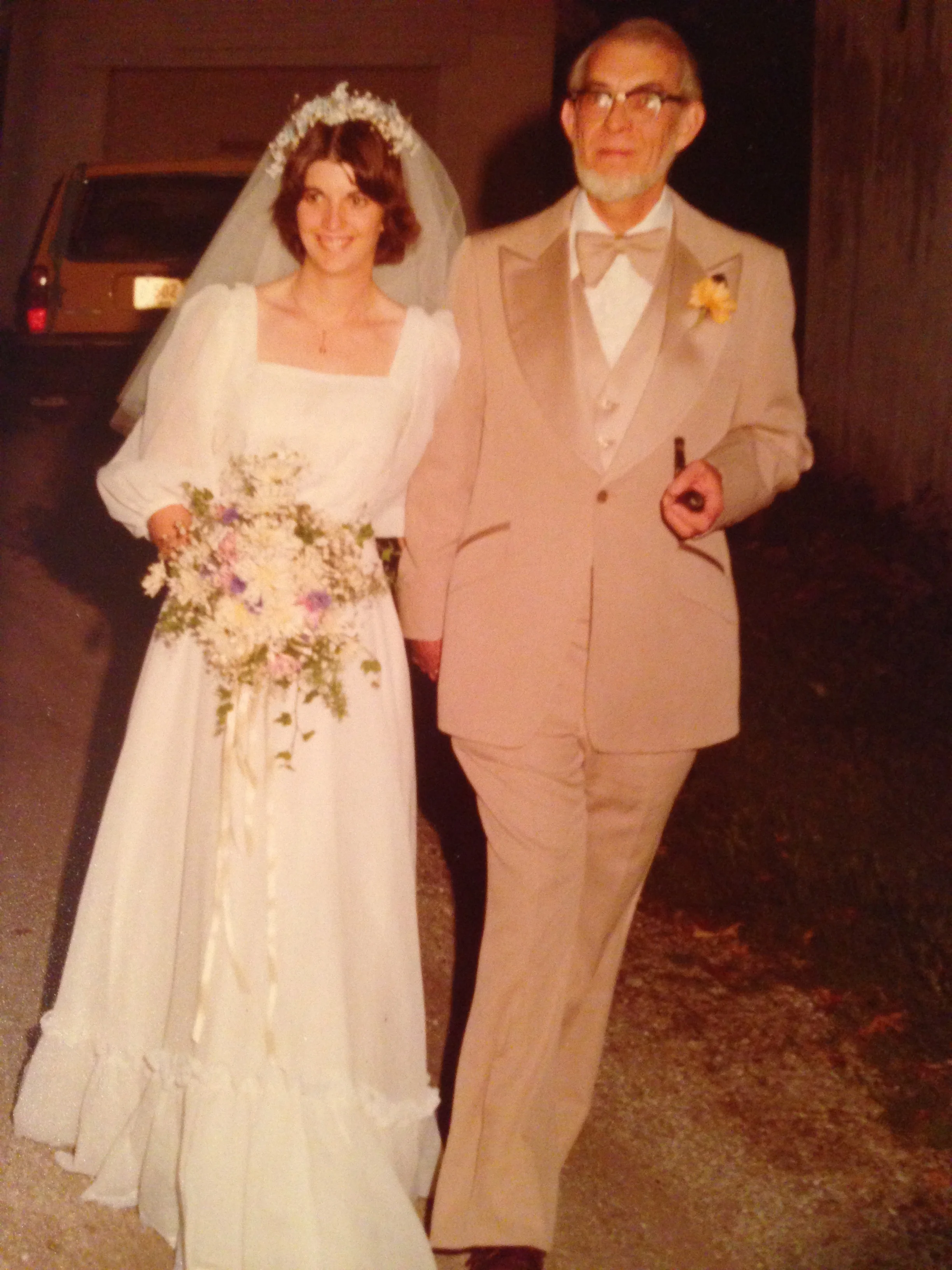Kathy Purcell with her father, Al Berens (1978).