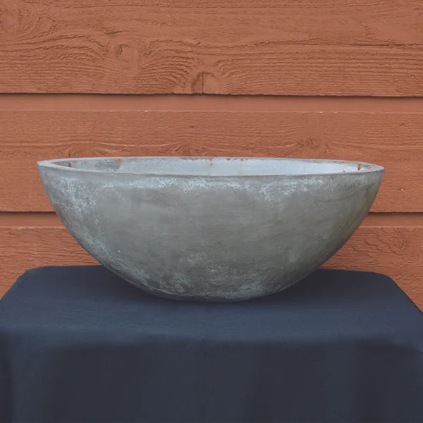 Concrete Grey Oval Planter