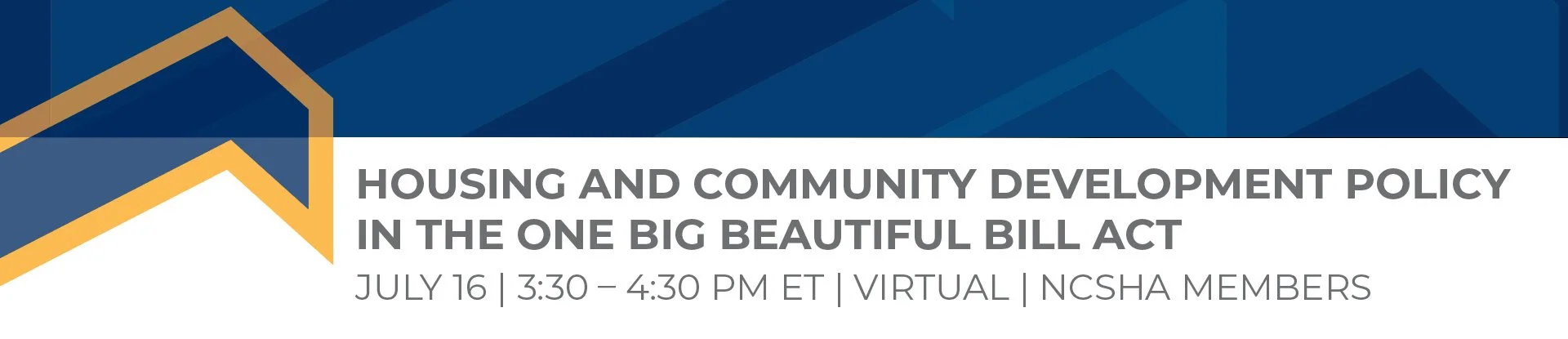 Webinar: Housing and Community Development Policy in the One Big Beautiful Bill Act