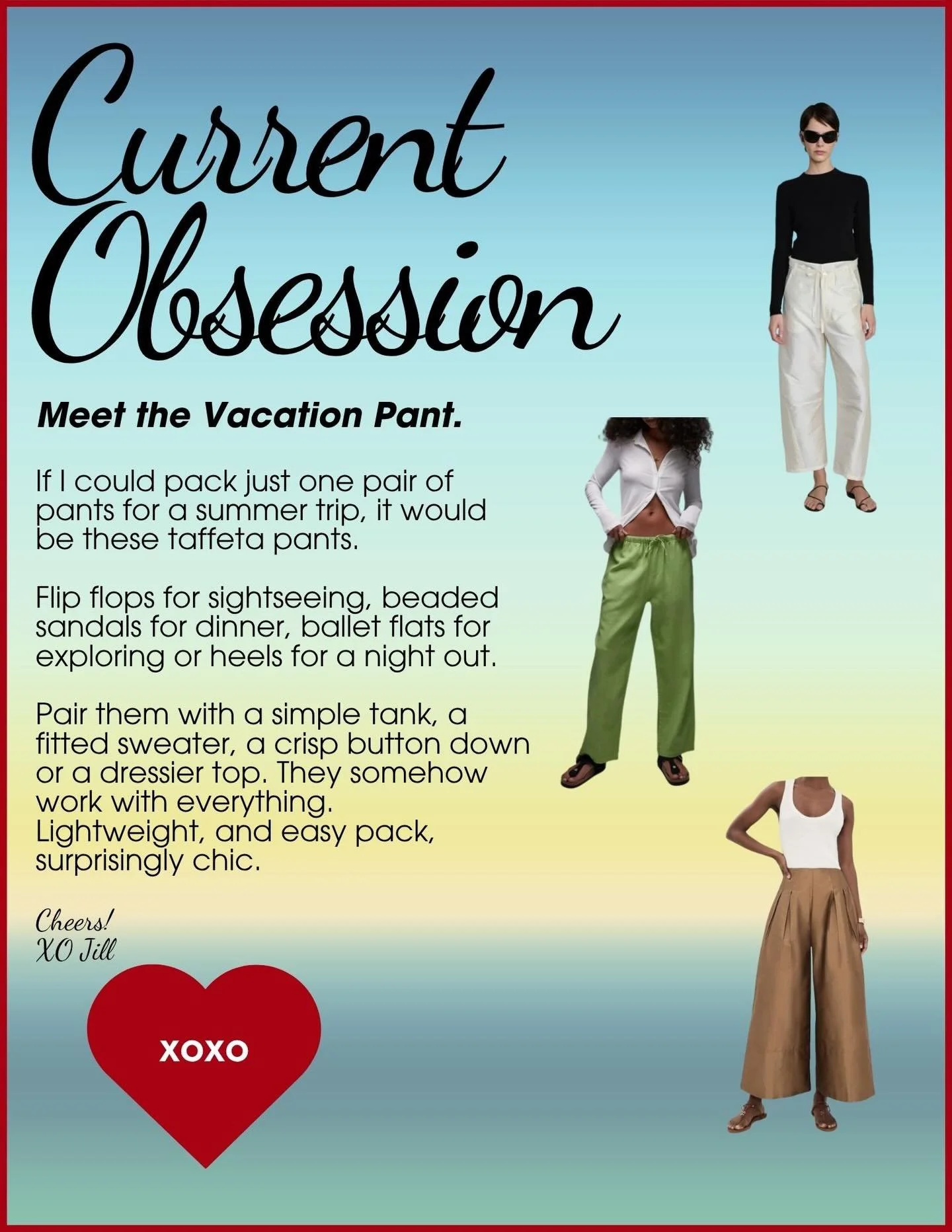 Meet the Vacation Pant. 💌 Message me if you would like to be added to the email list &amp; visit my profile to shop the link in bio. 🔗🤍