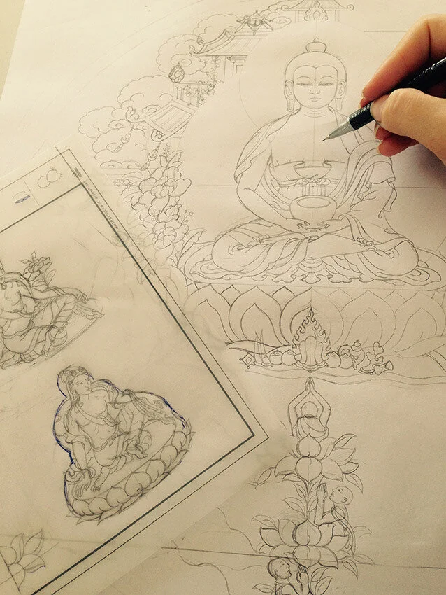 Tibetan Thangka Art: Drawing the Body of the Buddha