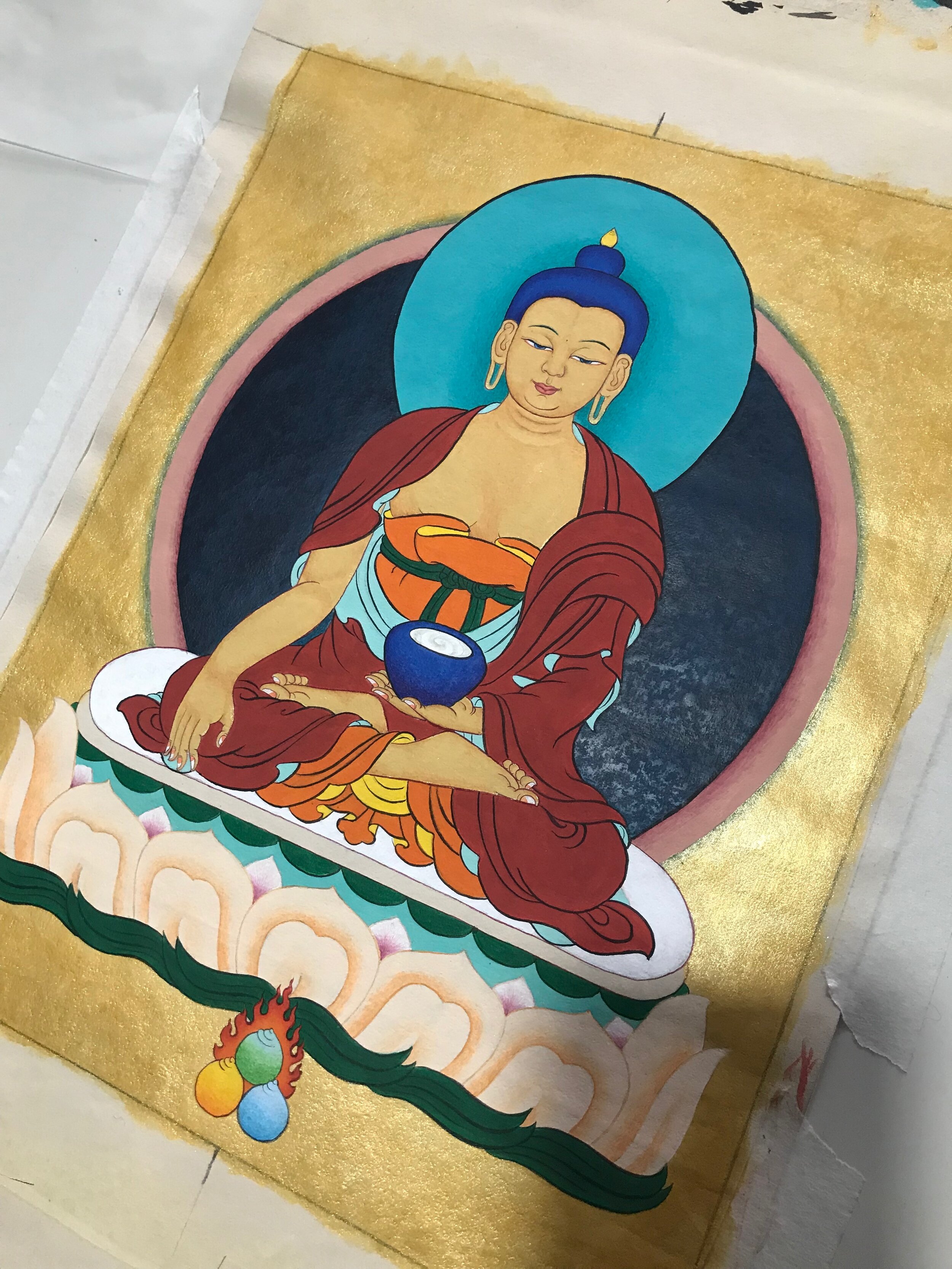 4-5 Feet Buddha with Celestial Landscape (8-10 Feet with silk mount) –  Himalayan Art Museum