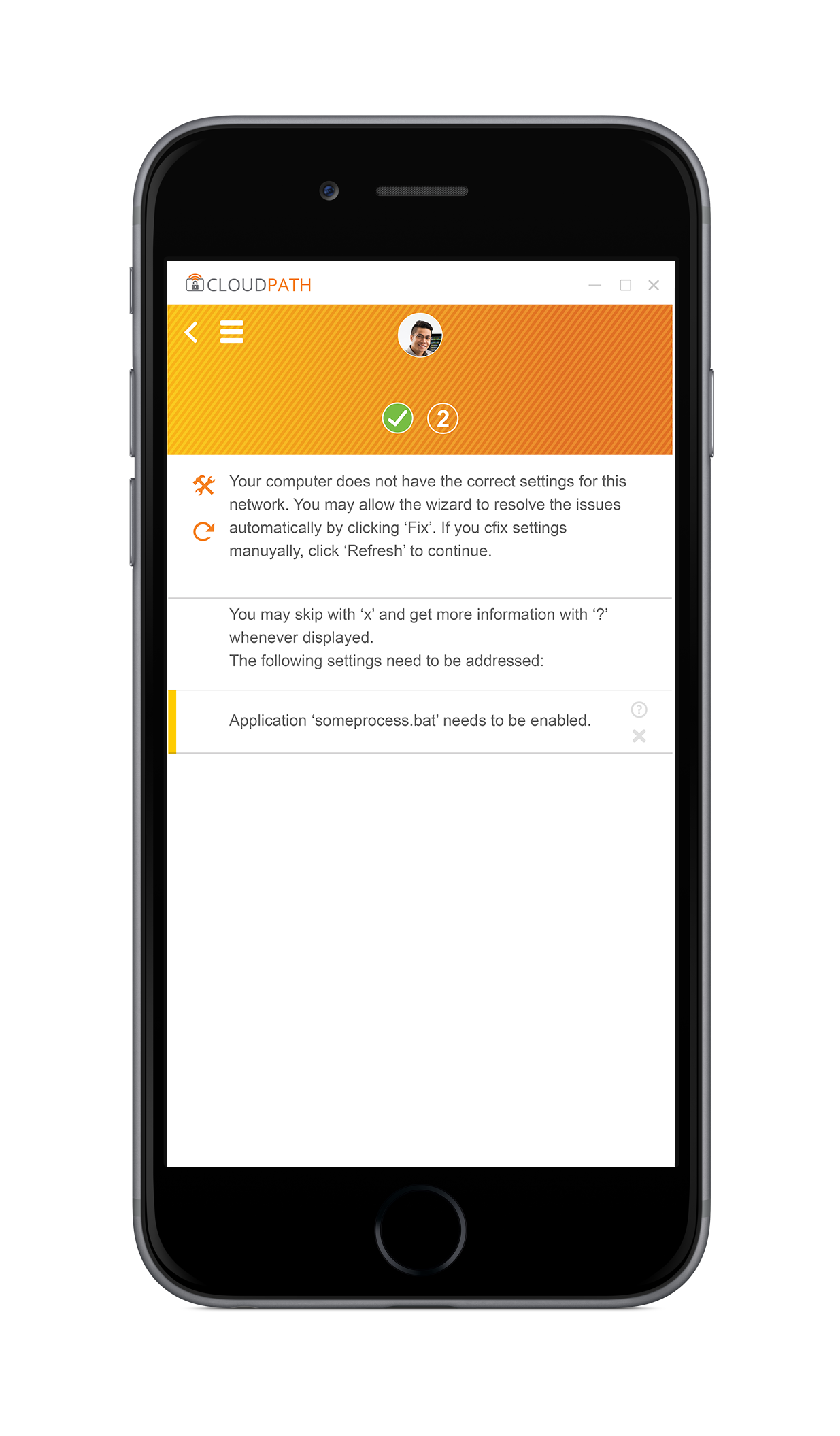 Sample error screen for mobile app 