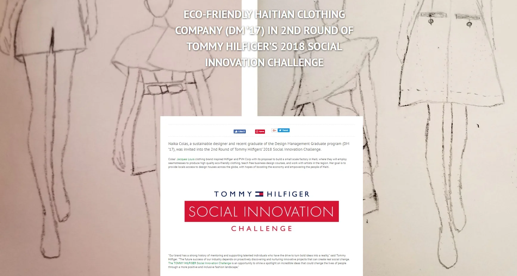 Pratt Institute’s Catalyst Magazine - Naika Colas + Tommy Hilfiger Social Innovation Challenge