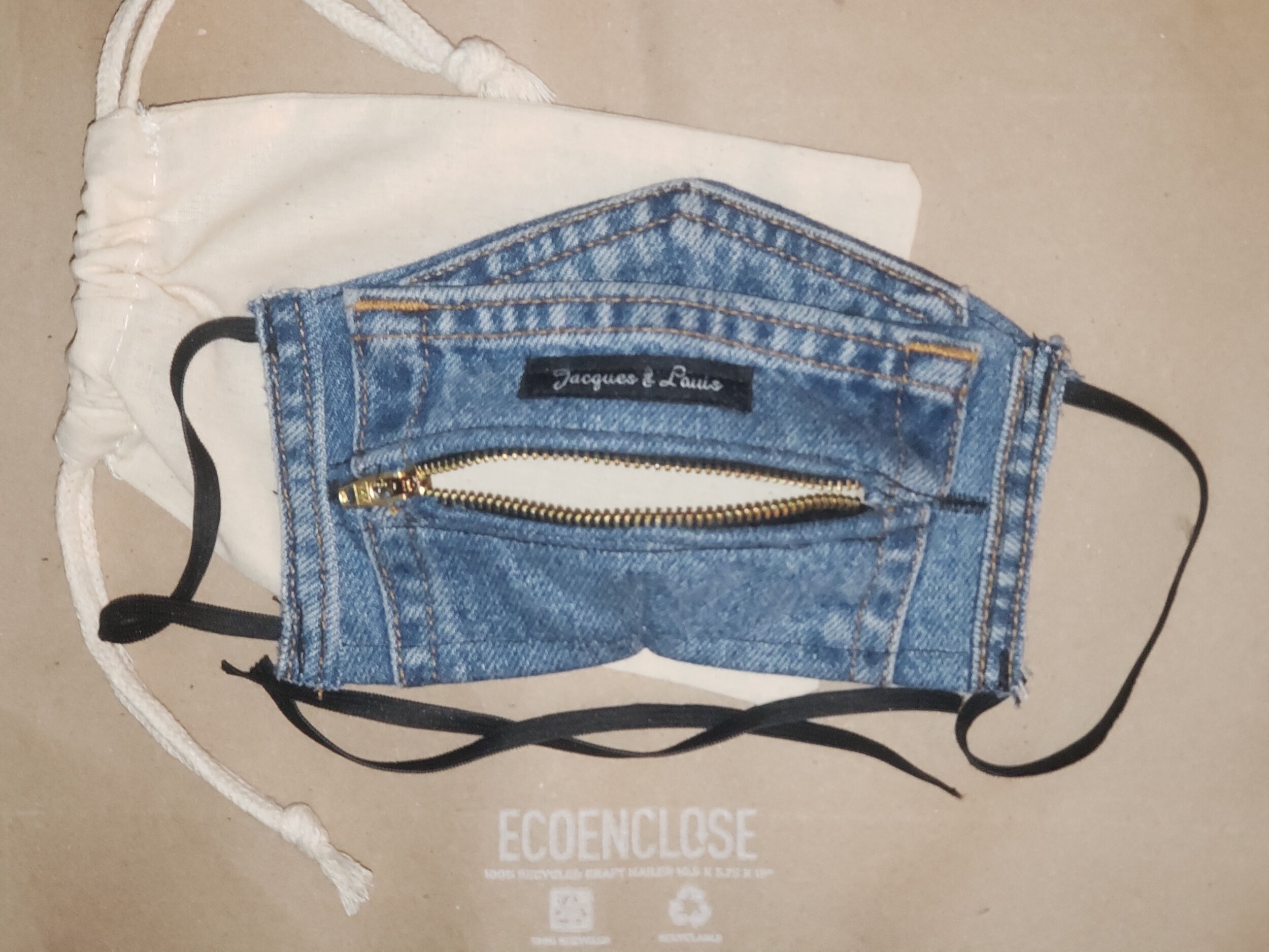 Denim Zippered Eco-Face Mask