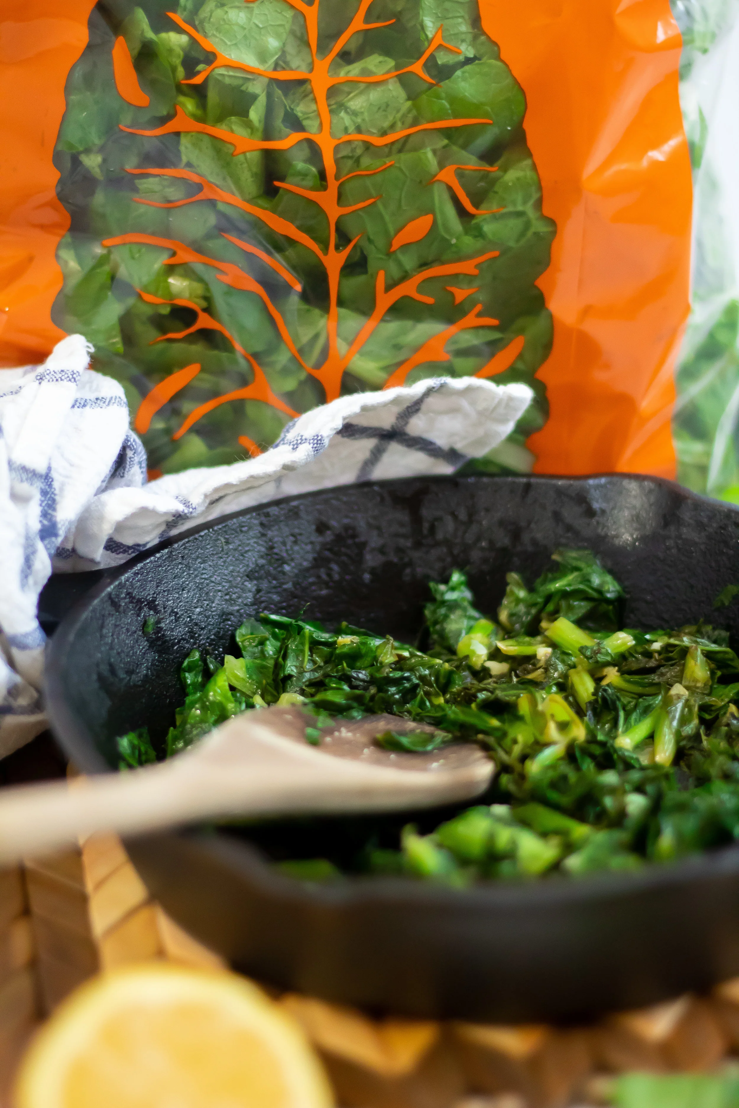 Lemon Garlic Turnip Greens