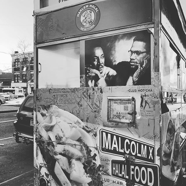 And then Martin said “what the heck is going on in this country since we left it??” And then Malcolm said “same old shit man.” And then Martin said “no my brother in Christ look at us out here on a halal food cart, that’s got to be something!” And then Malcom said “You are a glass half full guy, Martin.” Martin persisted. “Look Malcolm the street is named after you!” Malcolm was ambivalent on that point.