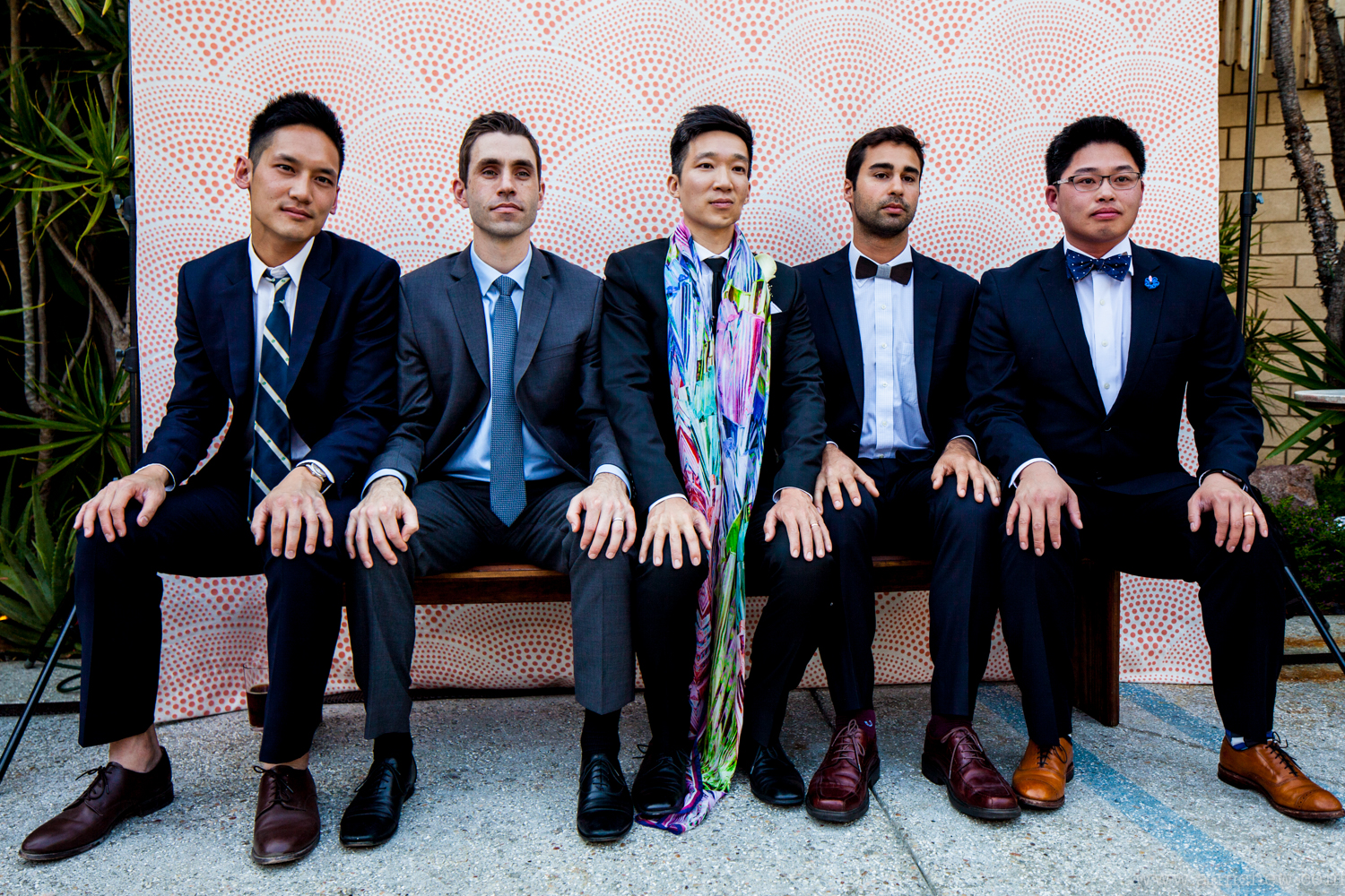 It's become sort of a tradition to take a photo of the boys sitting in a row, with their best serious face on every time we got together. (Nice scarf, Walter.)