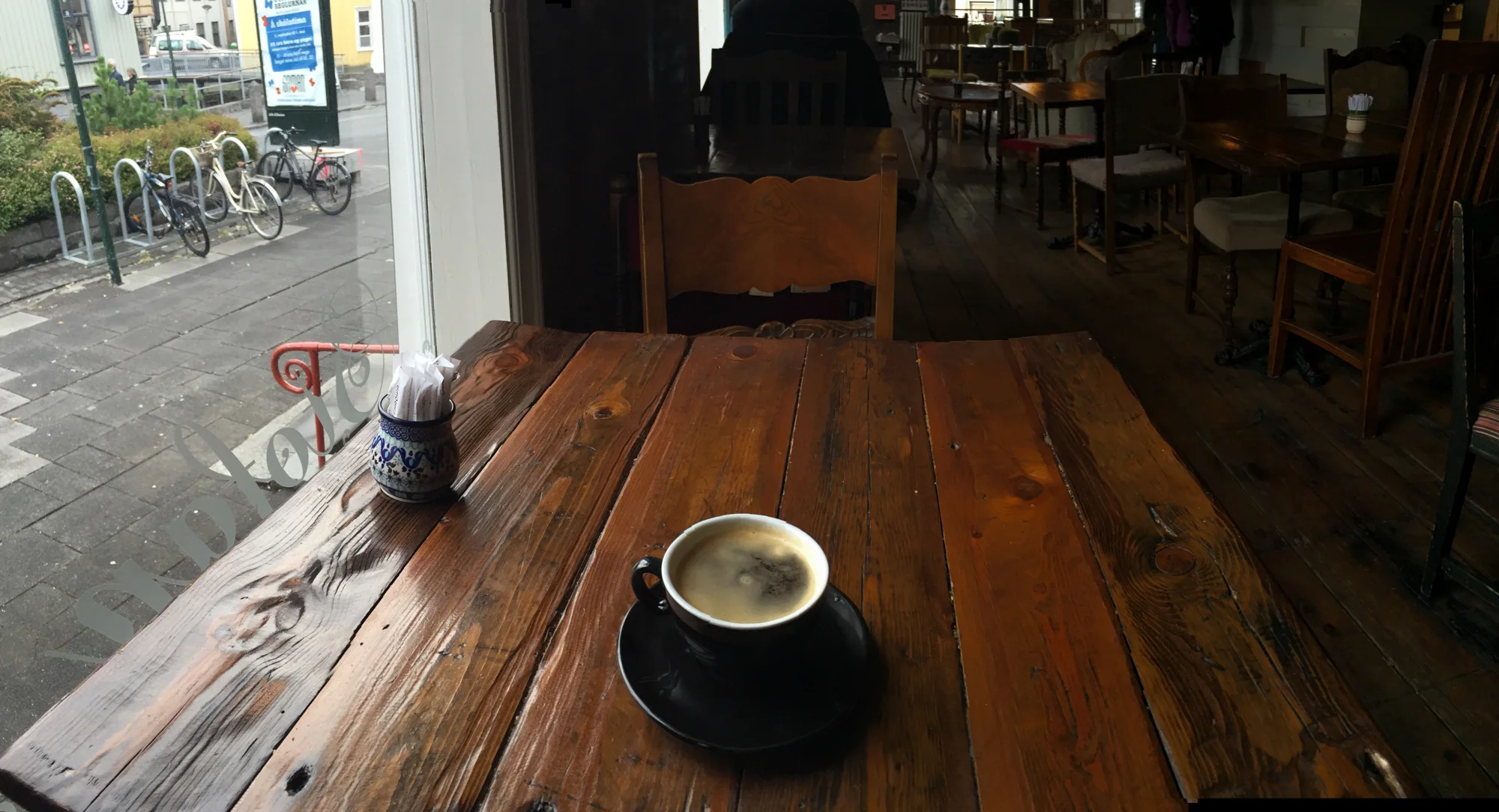 And so ends my around-the-world travels, with a quick coffee at Stofan, below where we stayed last year. Until next time!
