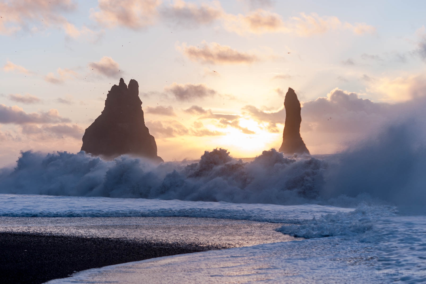 In spite of the giant sign warning of these unpredictable, strong "sneaker waves" in multiple languages, tourists drown every year at the famous Reynisfjara black sand beach ...