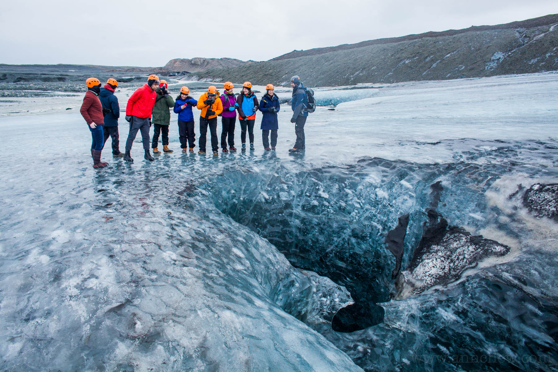 Looking into the pits of hell. It seems like it's frozen over.
