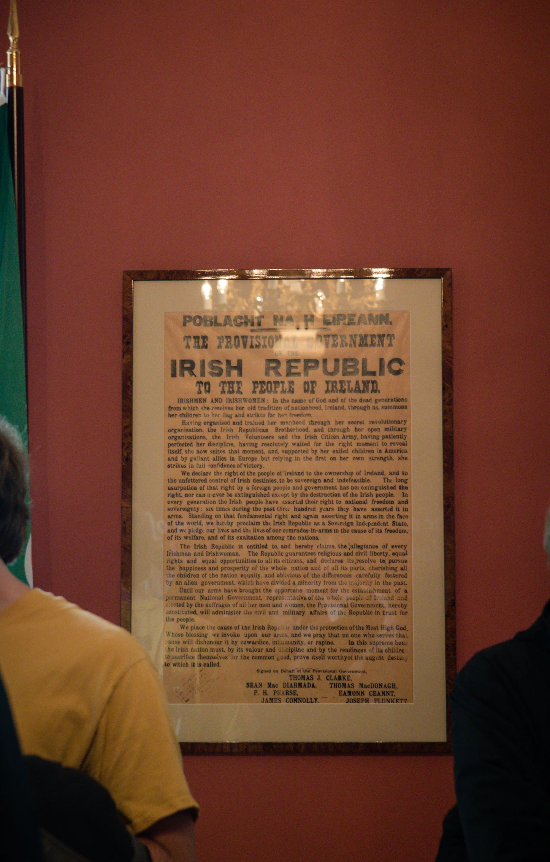 This was a picture I took in Dublin Castle of the Proclamation. 
