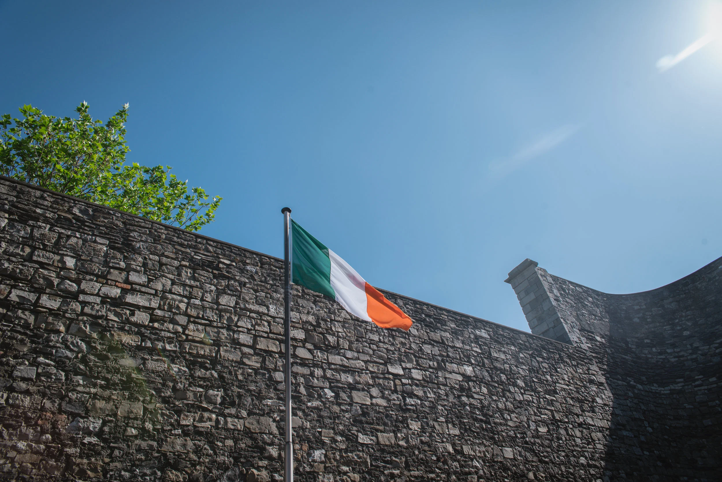 A slight breeze picked up the flag as we stood in the courtyard. 