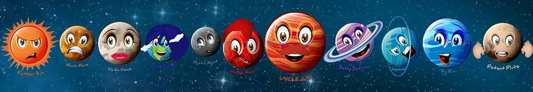 Bring home the Galaxy to you and your friends. Introducing the wild and crazy characters of our galaxy. From Manic Merc to Potent Pluto and everyone in between, yes even big, proud and loud Uncle Jup. They are part of our family and we all want Mama Earth to thrive.
