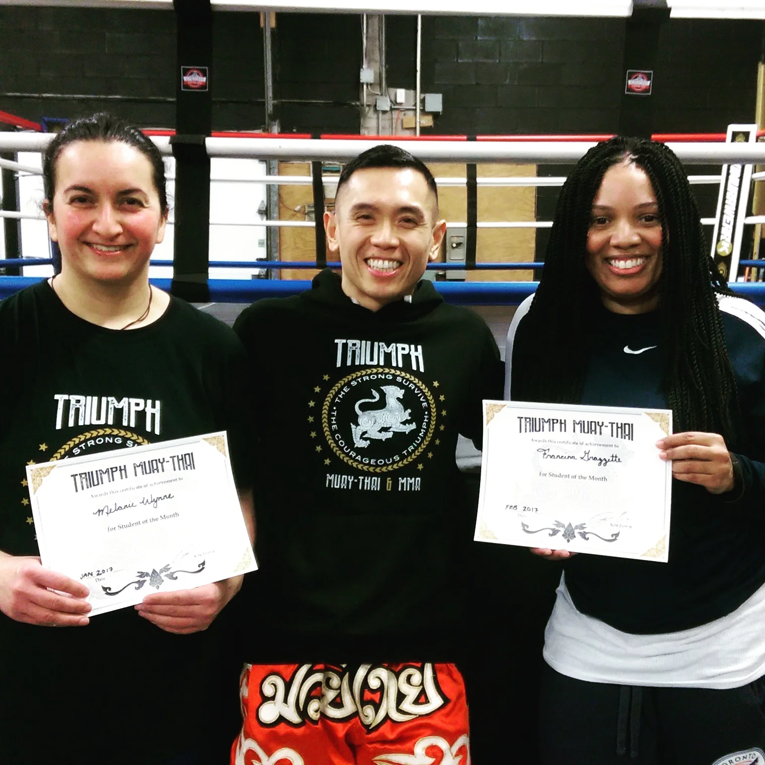 There is no substitute for hard work! Congratulations to Melanie and Francina for having more then a 70% attendance rate for the month of January and February. Both earned student of the month awards! Keep up the good work girls! #muaythai #boxing #kickboxing #Kali #kettlebells #hit #strength&conditioning #motivation #determination #consistency #hardwork #results #Scarborough #gym #scarboroughtriumphmuaythai