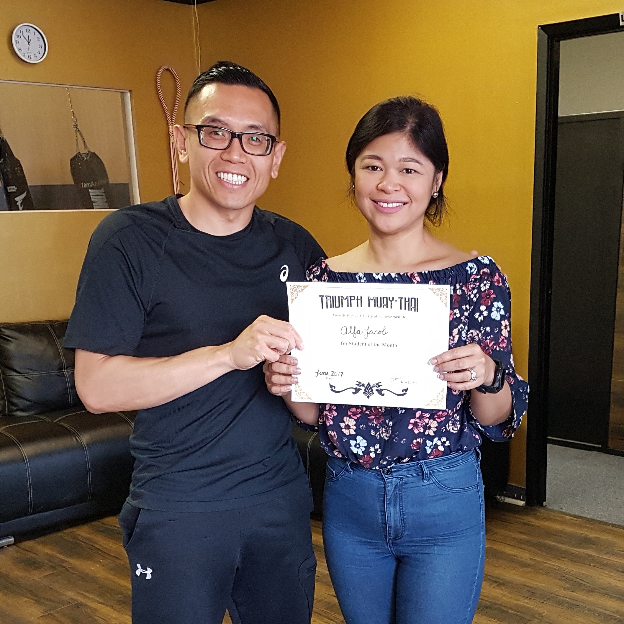Congratulations to Alfa for earning student of the month for June! She had over a 70% attendance rate! Alfa has lost over 30lb since joining our team! It's amazing the dedication she has to herself and our program. Keep it Alfa