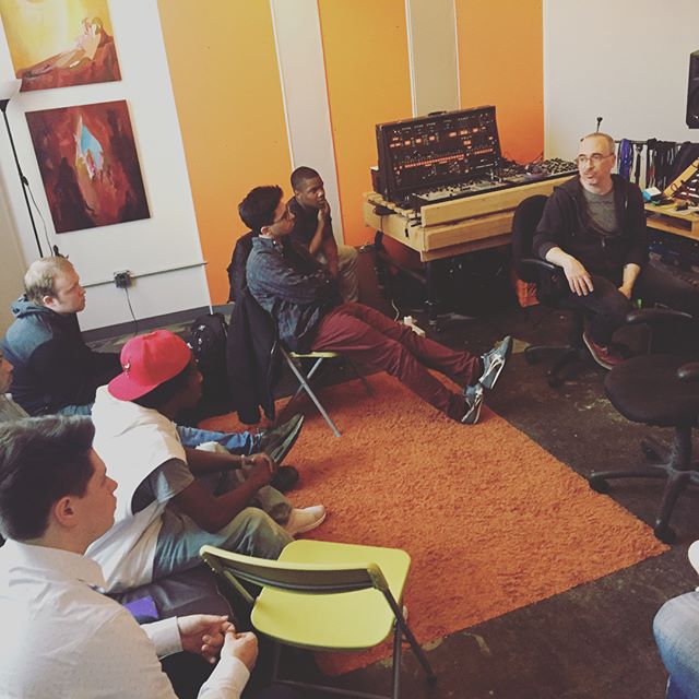 In the orange room this week. Our apprentices get a studio tour of Tuff Sound Recording, learn the principals of acoustic treatment, and try out some hardware effect units with @soysostuffsoundrec #recordingstudio #audioengineering #education #steam 