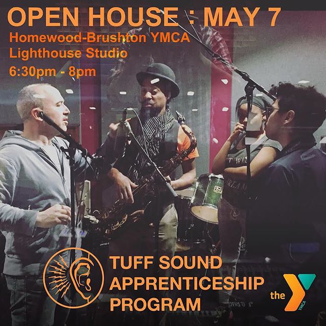 Join us to learn more about the Tuff Sound Apprenticeship Program and the Lighthouse Studio at the Homewood-Brushton YMCA. Hear music projects recorded and mixed by our graduating cohort of Tuff Sound Apprentices. Eat some snax, and get a tour of the