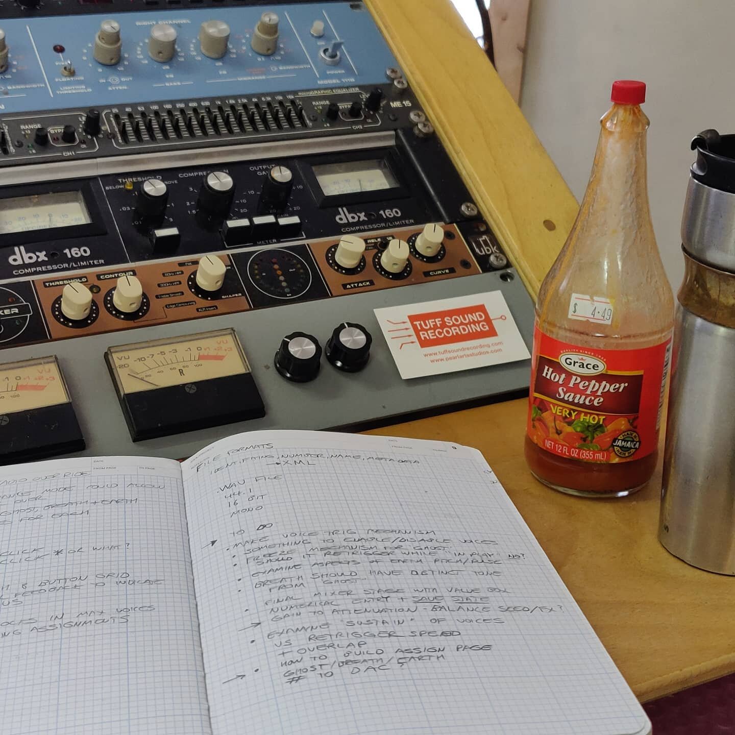 #tuffsoundrecording #adayinthelife #recordingstudio #compressor  #springreverb #hotsauce #jamaica #coffee #dbx #dbx160 @thehouseofkush