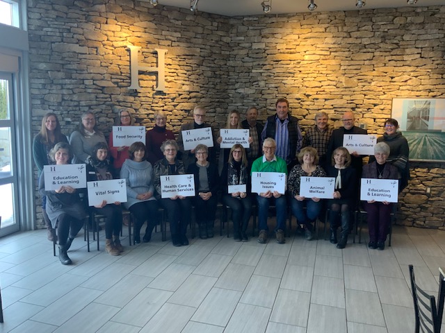 Huff Family Fund Grant Recipients. LHS President Gail Robinson (front, 3rd from right) and Angela Finley (front, second from right) representing the LHS