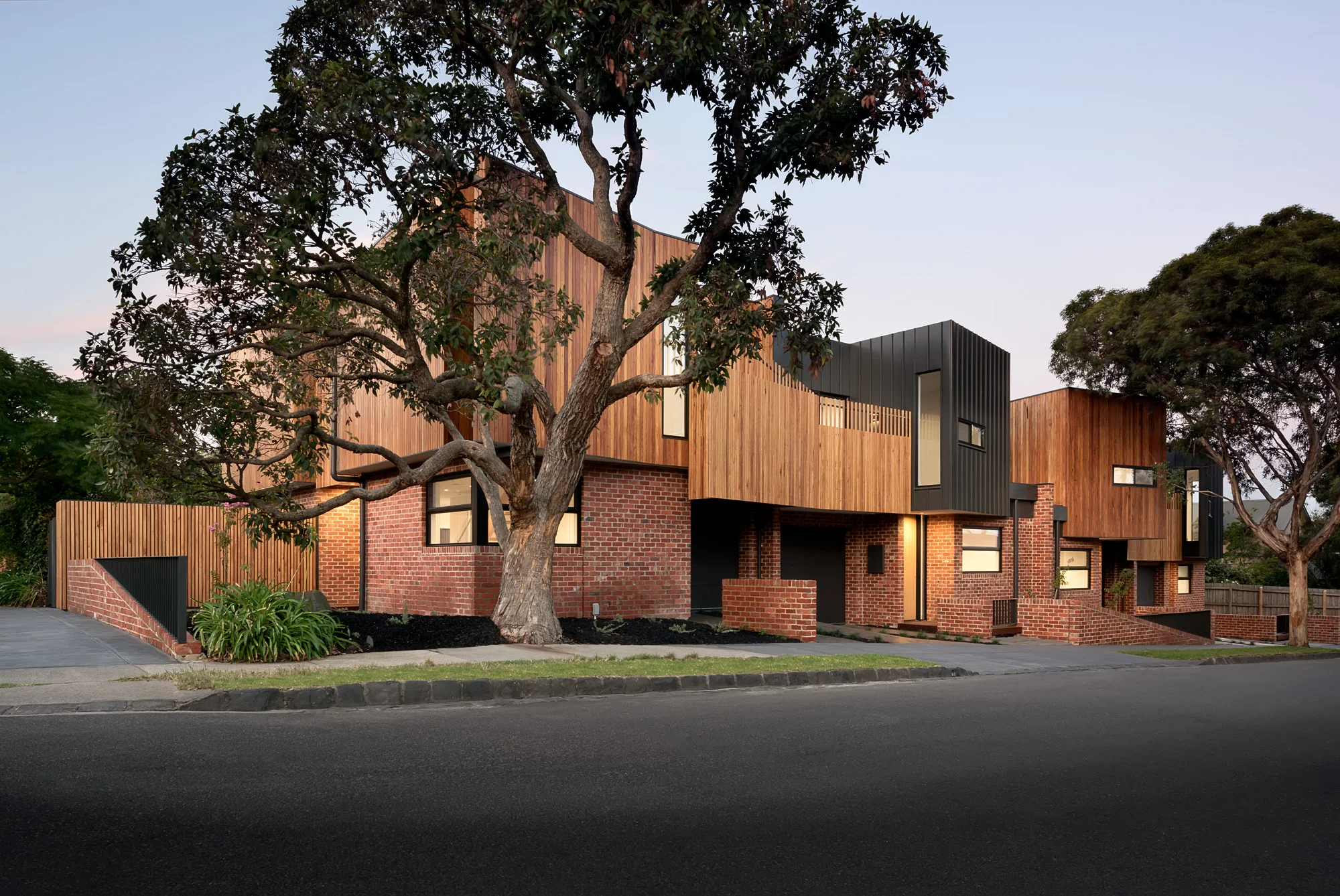 alphington townhouses harmonious integrated streetscape award winning residential architects melbourne
