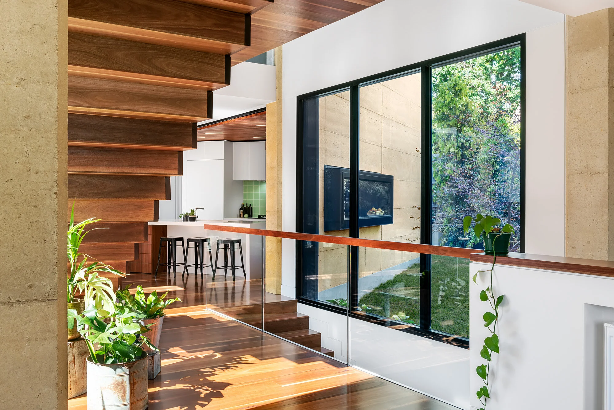 Views to central courtyard through large double glazed windows.
