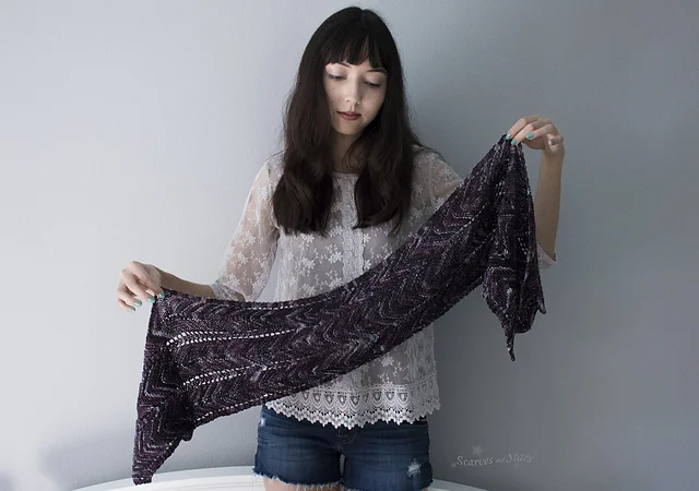 Pattern: Terrain by Janina Kallio Knit by: Danielle (Ravelry: scarvesandstars ) Collection: Botany Colorway: Elderberry